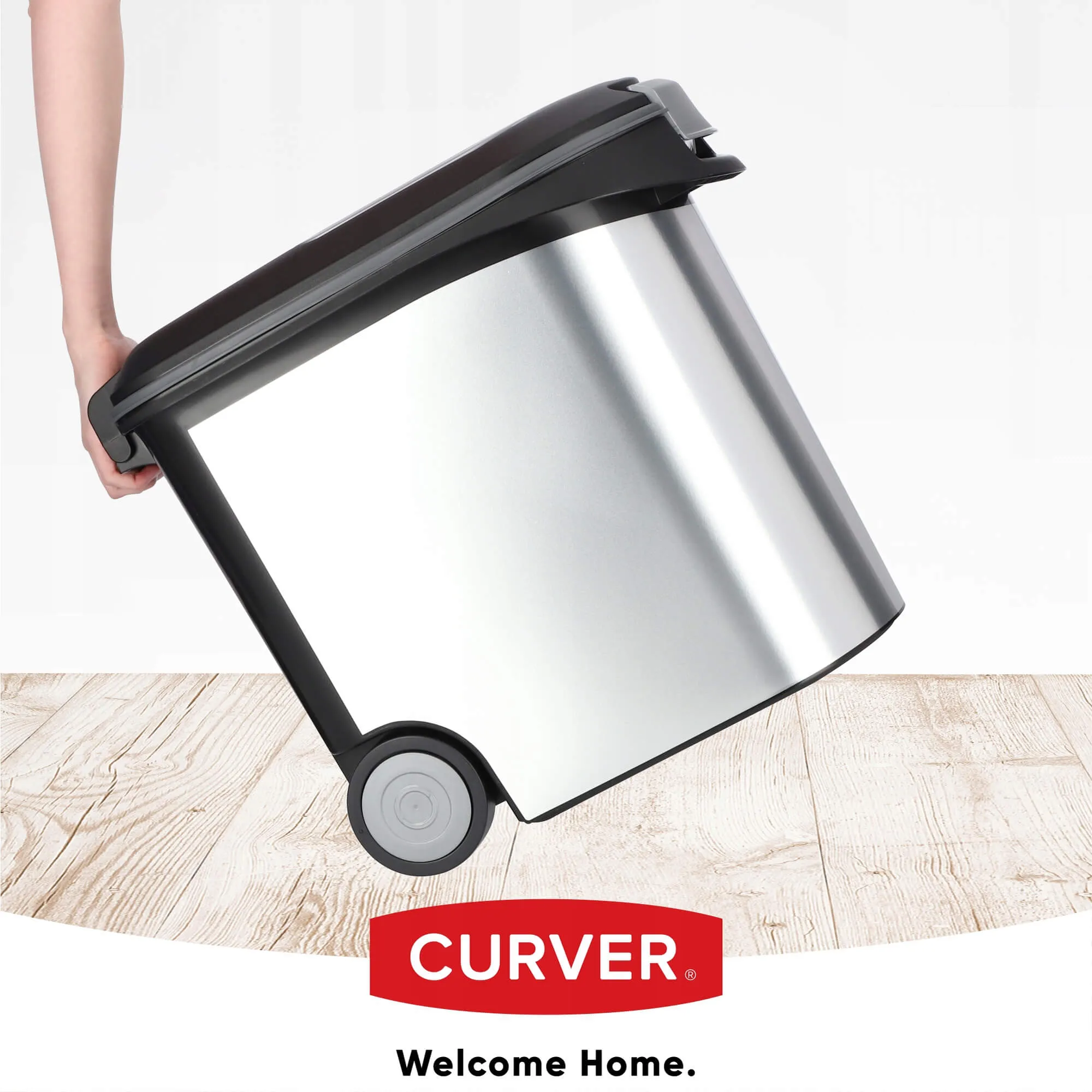 Curver 35 l naminių gyvūnėlių ėdalo konteineris, sidabrinis