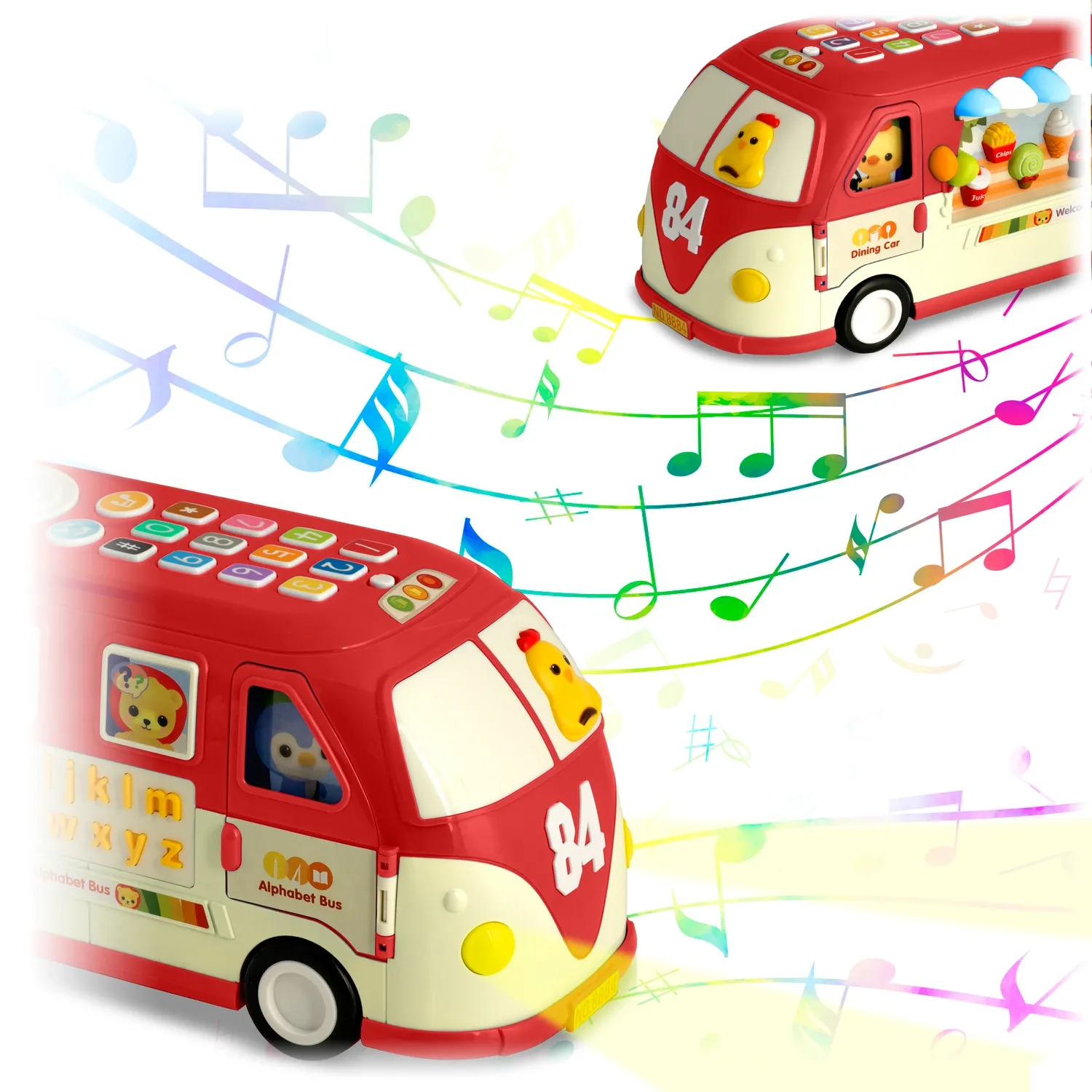 Edukacinis žaislas RK-741 Ricokids autobusas raudonas - nuotrauka 1