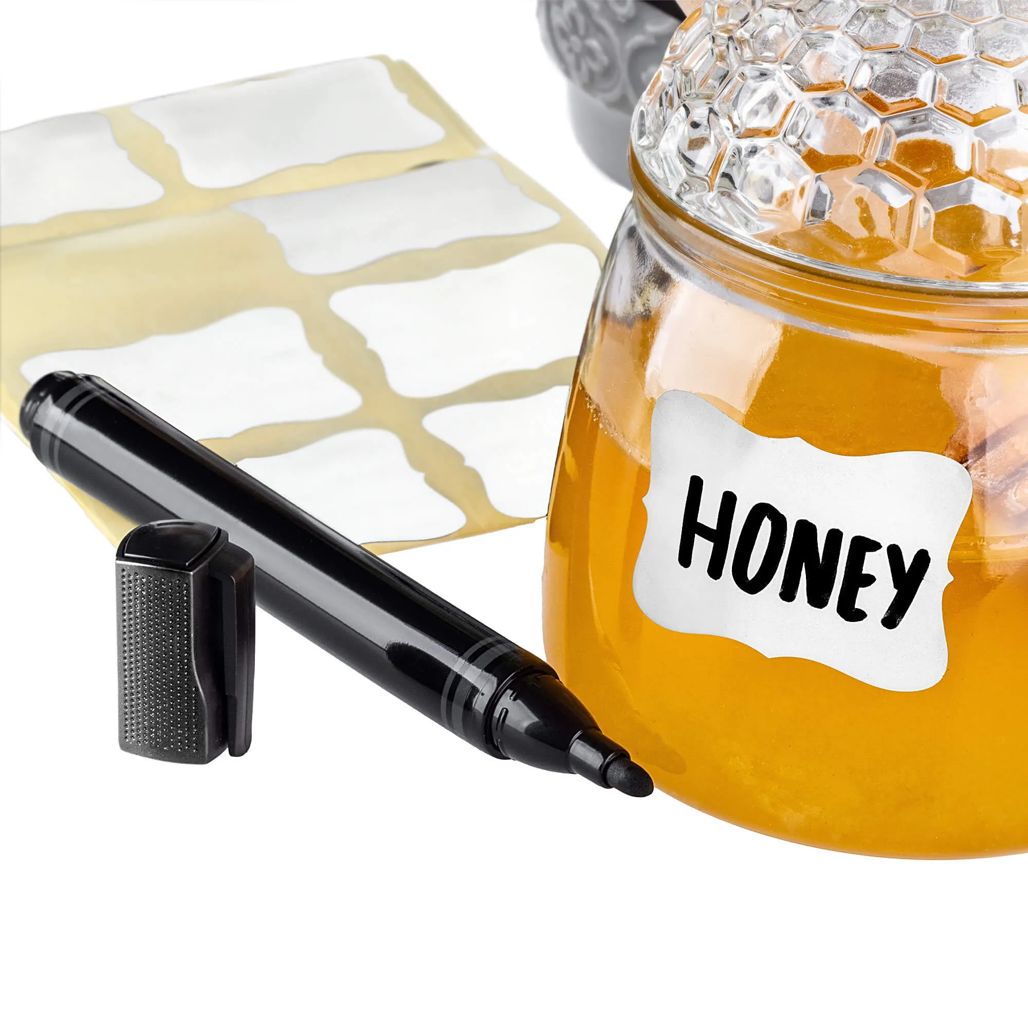 Carro juodos kreidos žymeklis uogienei