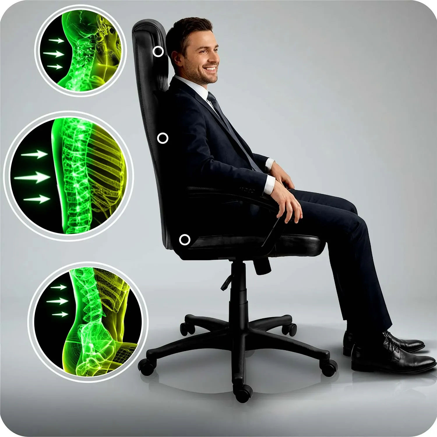 Sofotel pasukama biuro kėdė, juoda - nuotrauka 1