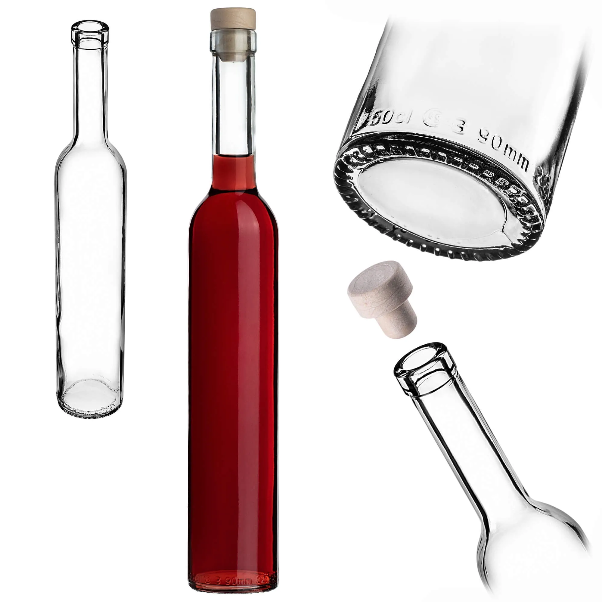 Turcio butelis su kamščiu 0,5 l su 19 mm kamščiu