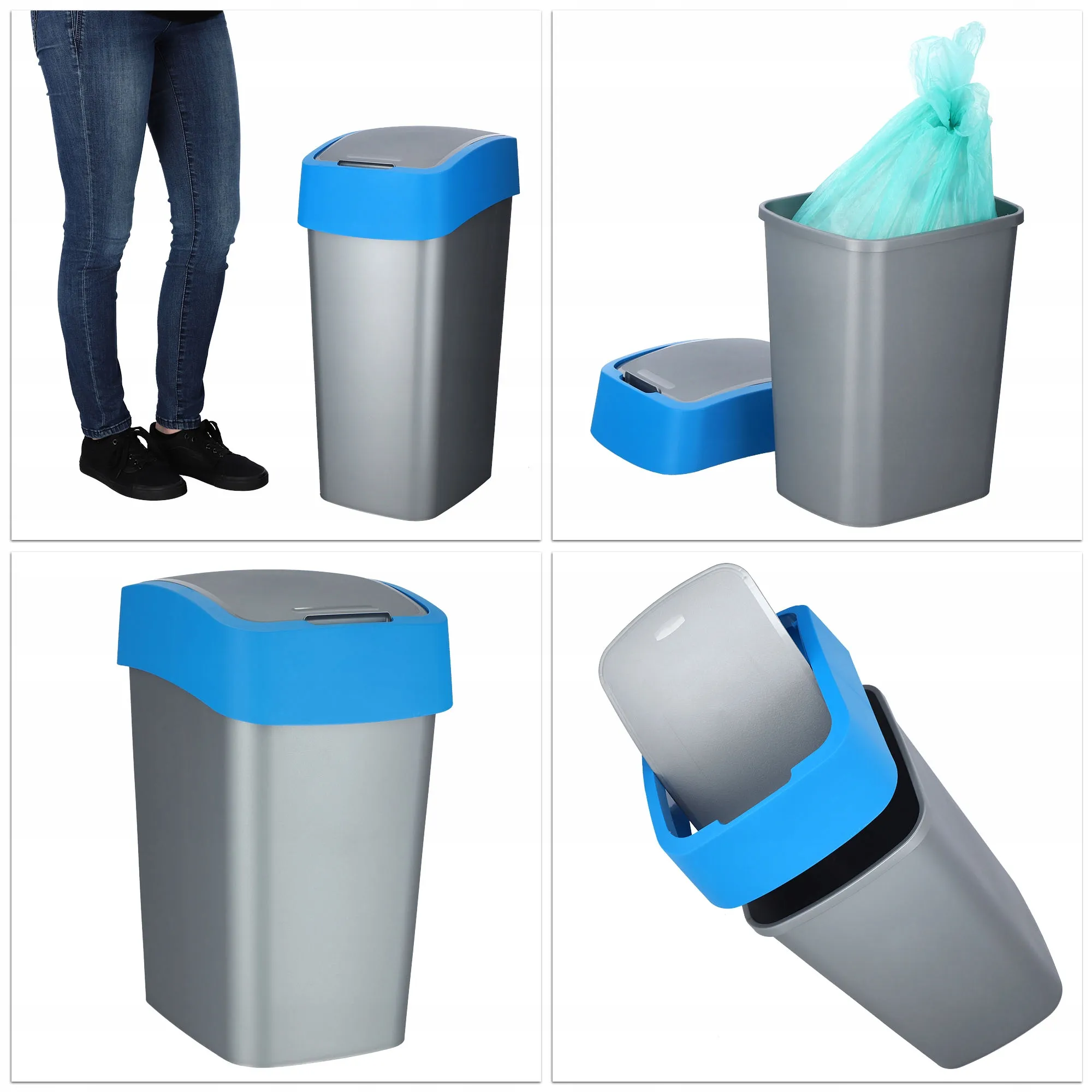 „Curver“ apverčiama šiukšliadėžė 3 x 50 l, daugiaspalvė