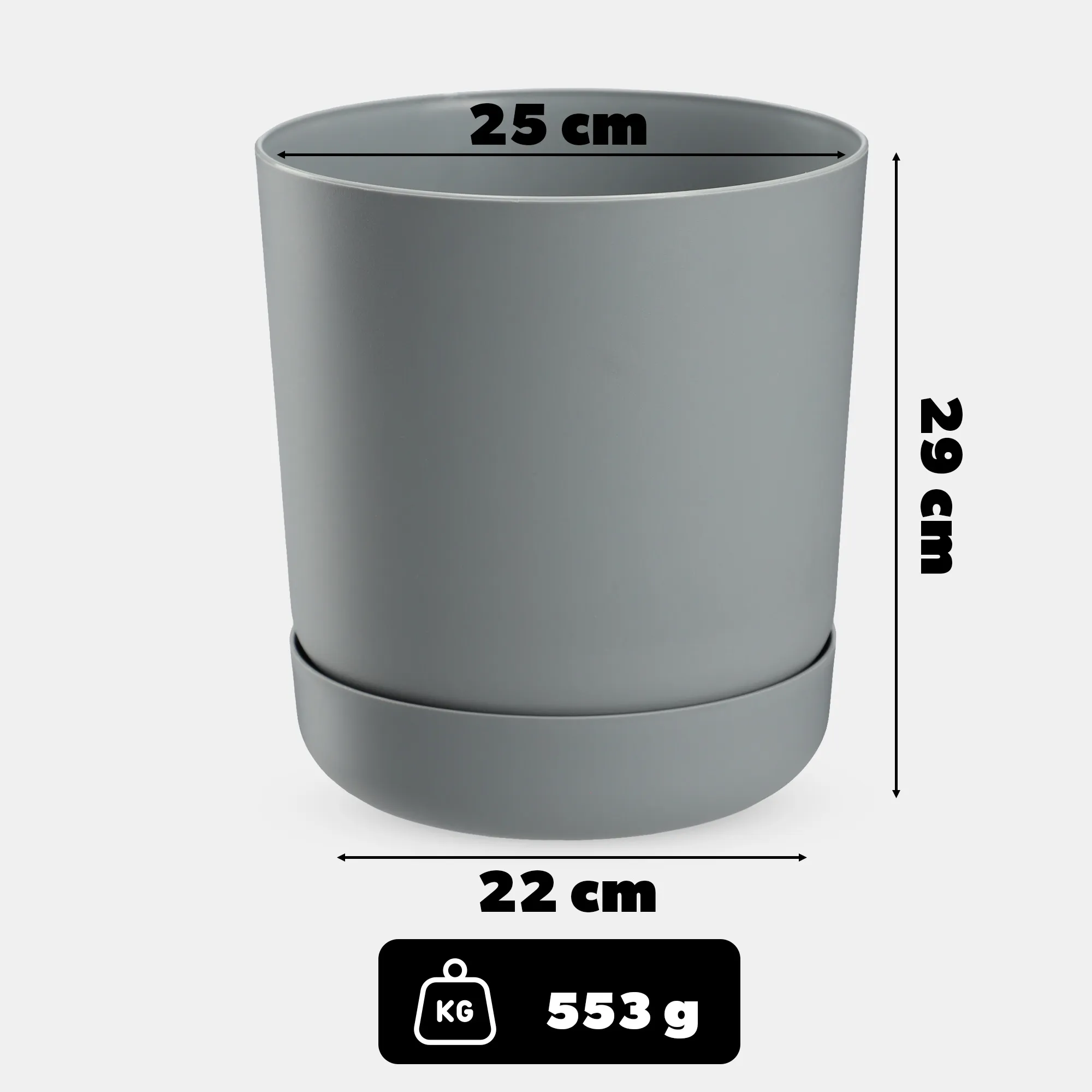 Kama vazonas su lėkštute 25 cm
