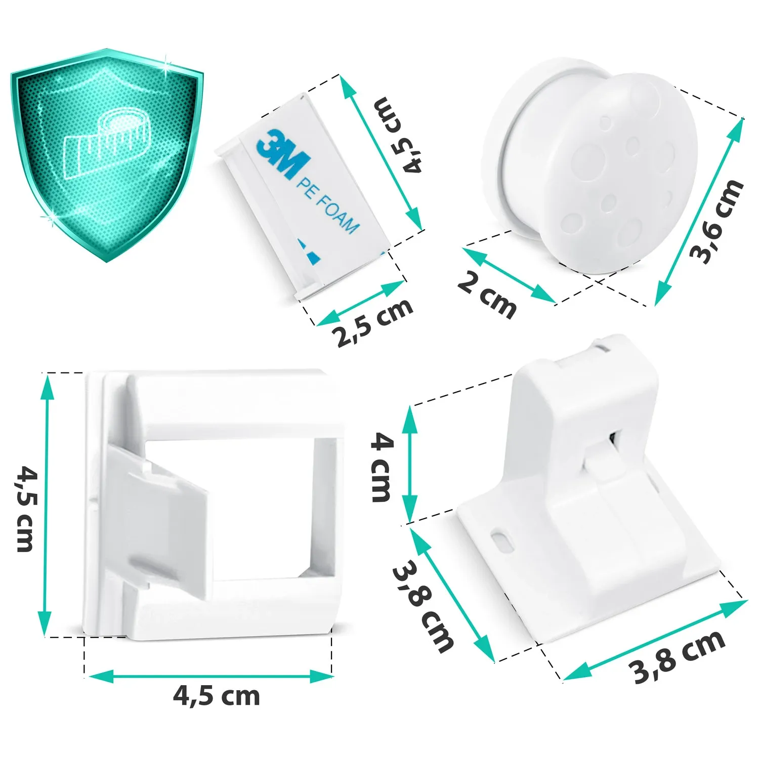 „Ricokids 798010“ magnetinė spyna spintelėms, 8 vnt. - nuotrauka 1