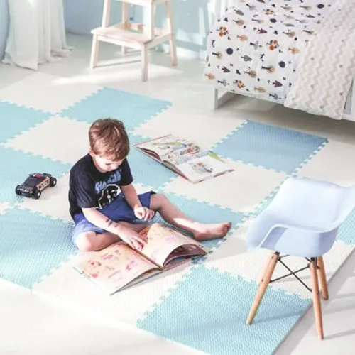 Ricokids didelis putplasčio dėlionės kilimėlis 60x60 cm 4 vnt. mėlynos ir baltos spalvos - nuotrauka 1