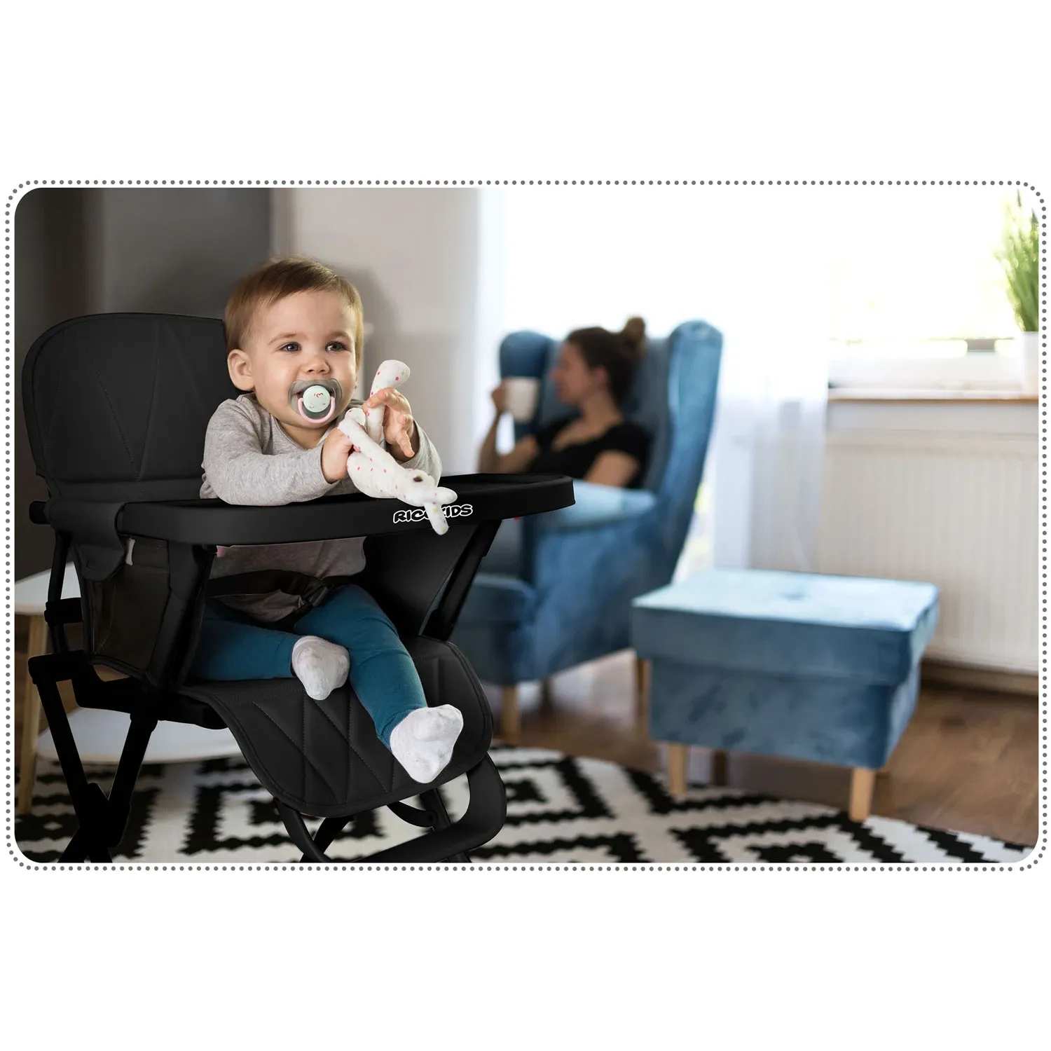 Nuco maitinimo kėdutė, juoda - nuotrauka 1