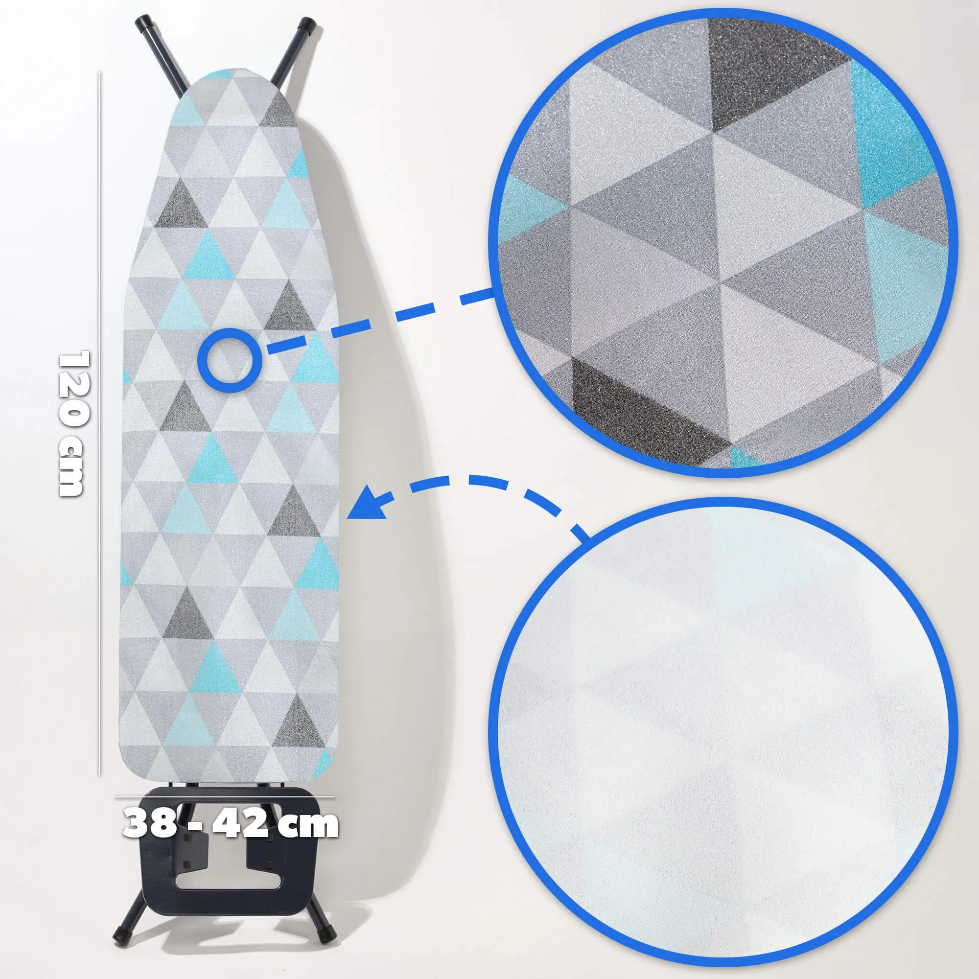 „Opuwo“ lyginimo lentos užvalkalas, 110 x 30 cm, tamprus trikampio formos pagrindas