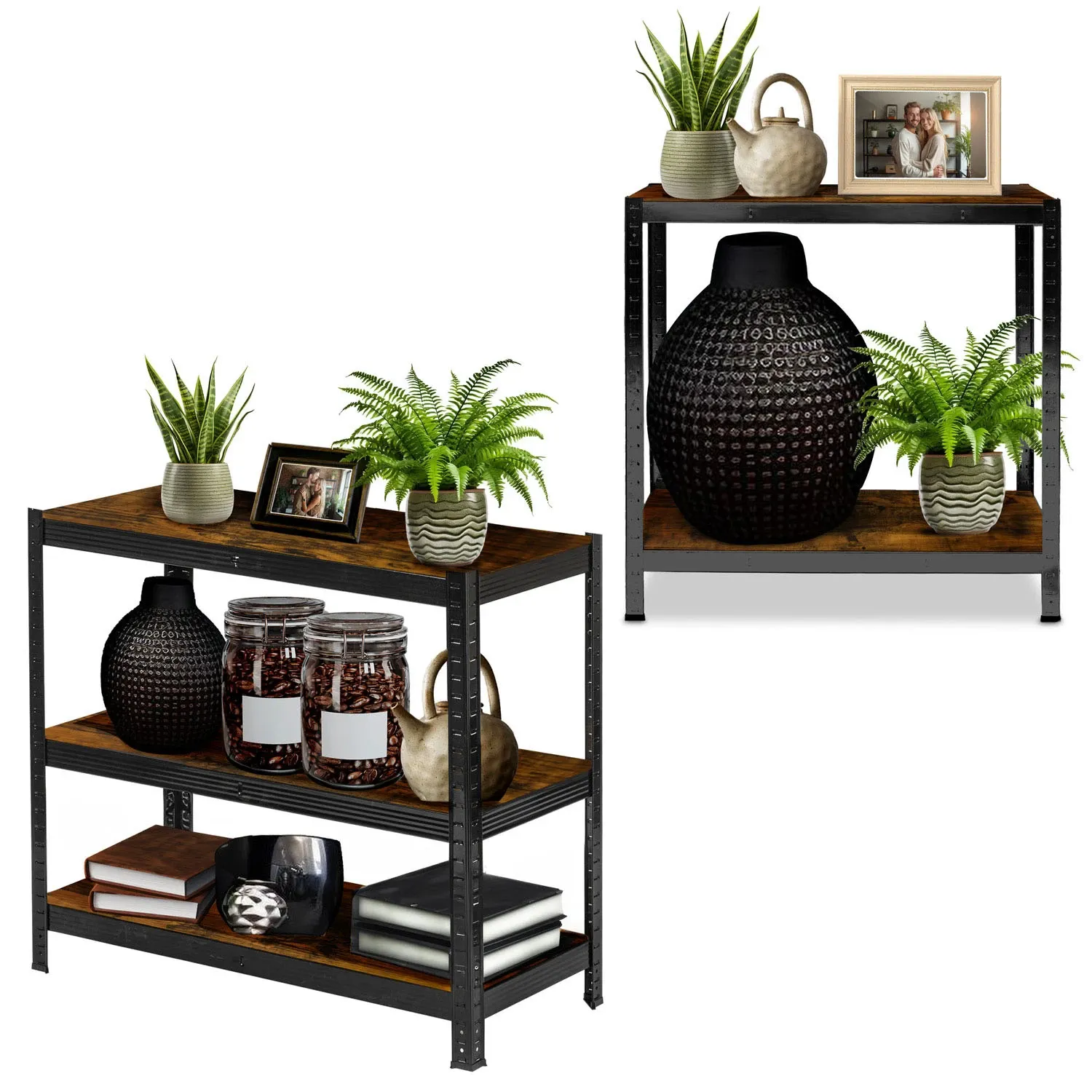 Metalinė daiktų laikymo lentyna 180 x 90 x 40 cm Humberg HR-852 juoda - nuotrauka 1