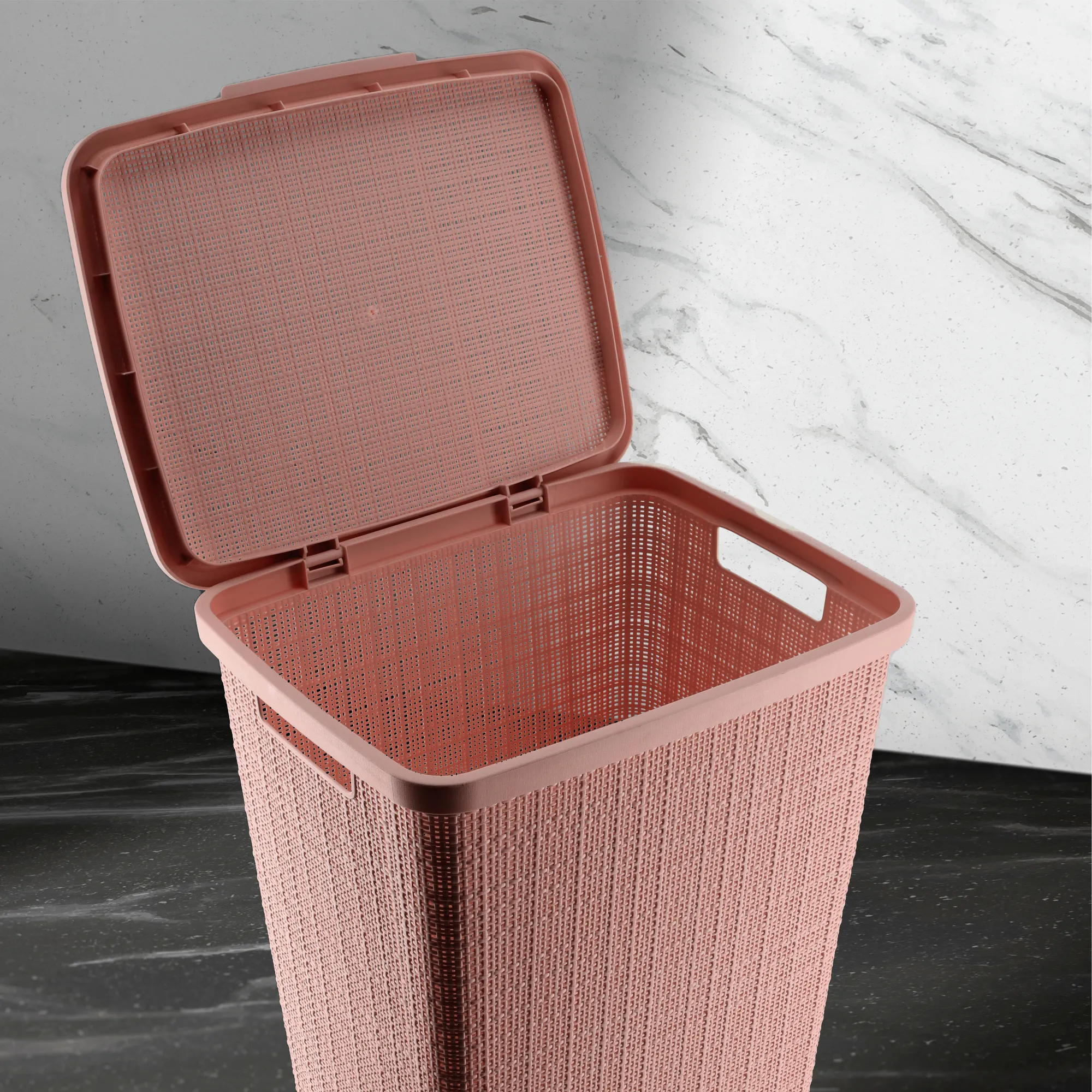 Curver džiuto skalbinių krepšys, 58 l, rausvos spalvos