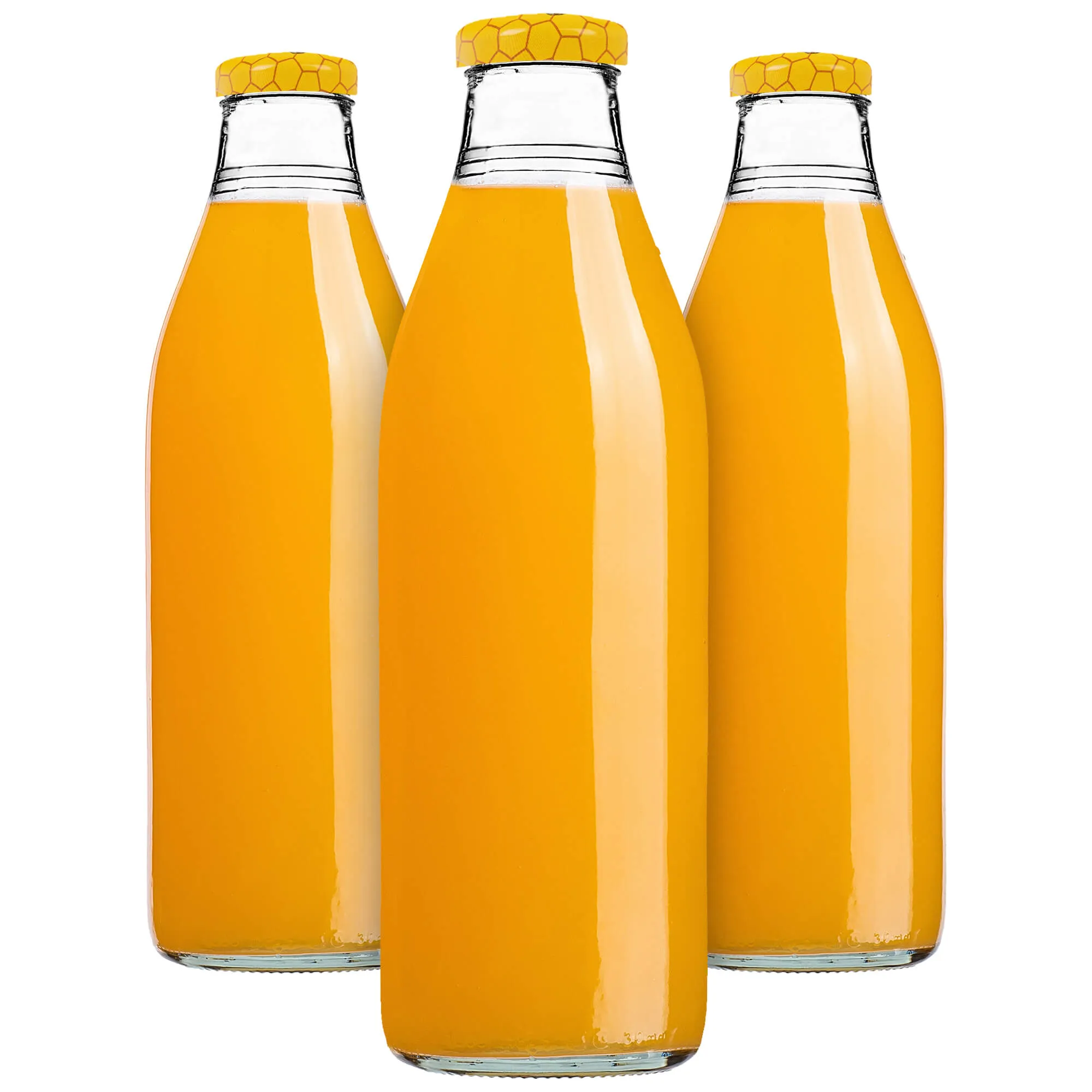 Arvigo 1 l stiklinis sulčių buteliukas su „Mikė Pūkuotuko“ dangteliu, 3 vnt.