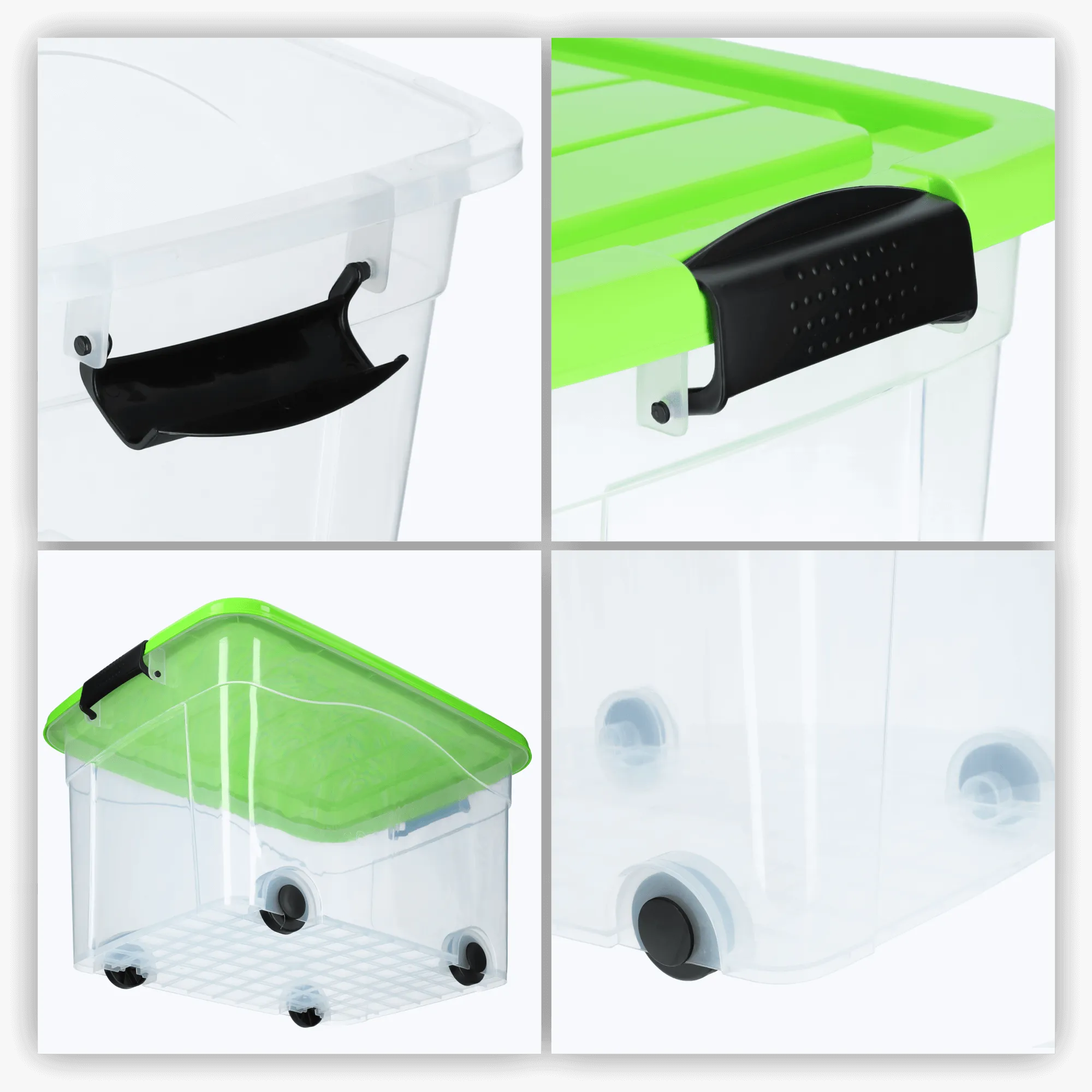 Vado 40 litrų plastikinė šiukšliadėžė su ratukais, žalia