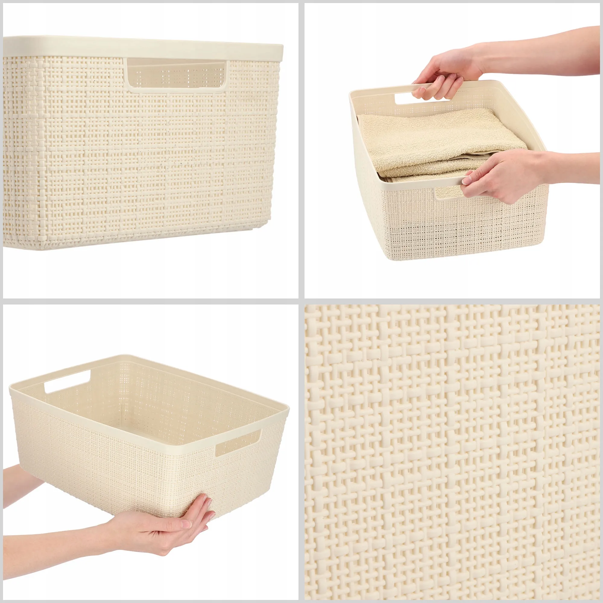 „Curver Jute“ 12 l laikymo konteineris, kreminės spalvos