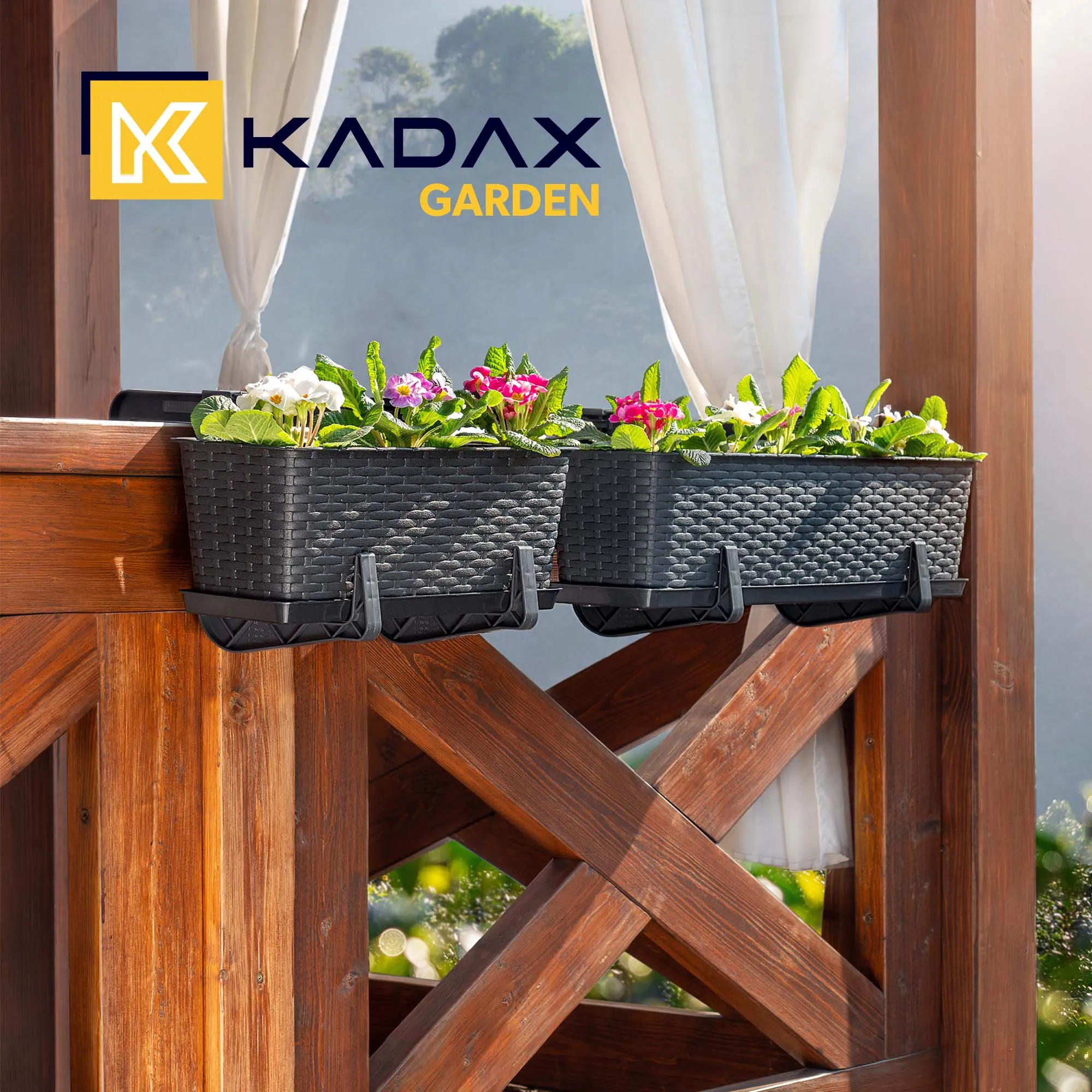 Balkono dėžė su rankenomis Castro antracito spalvos 60 cm