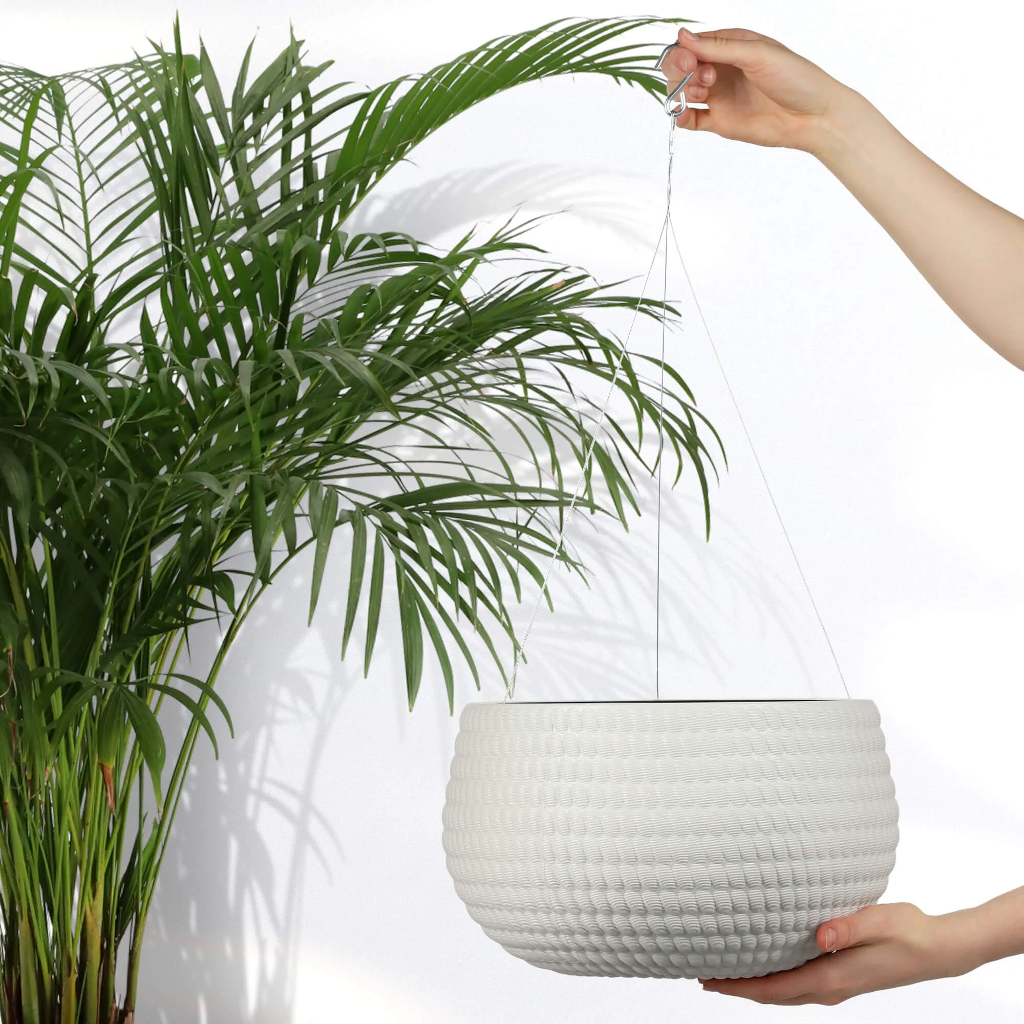 Pakabinamas rutulinis vazonas su įdėklu Serro 29 cm