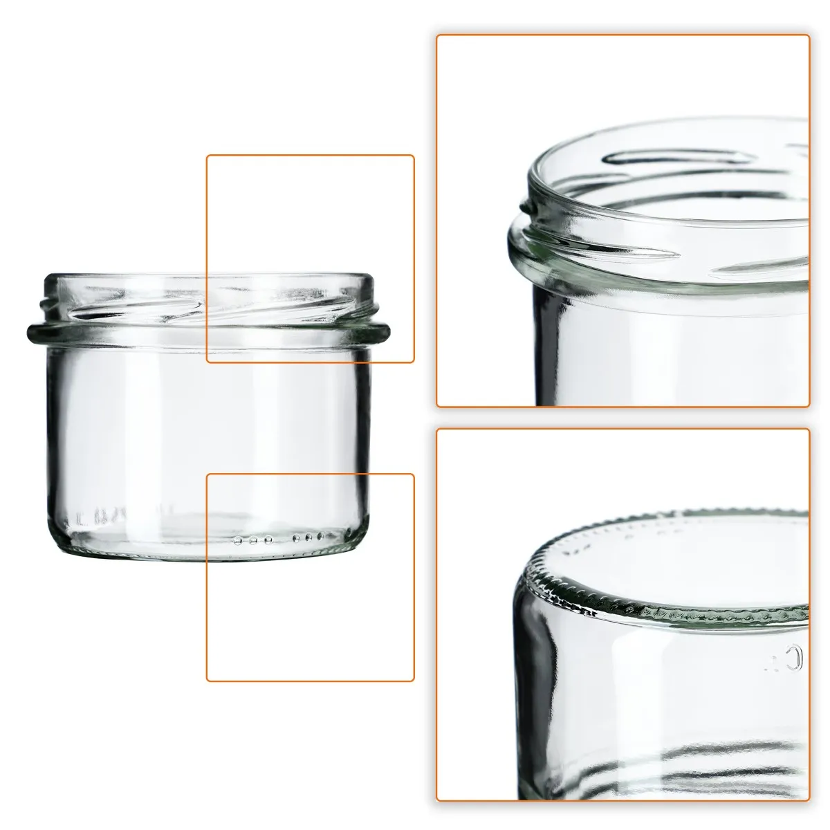 Tartu konservavimo stiklainiai 235 ml, 10 vnt., 82 mm + „Bitės“ dangteliai