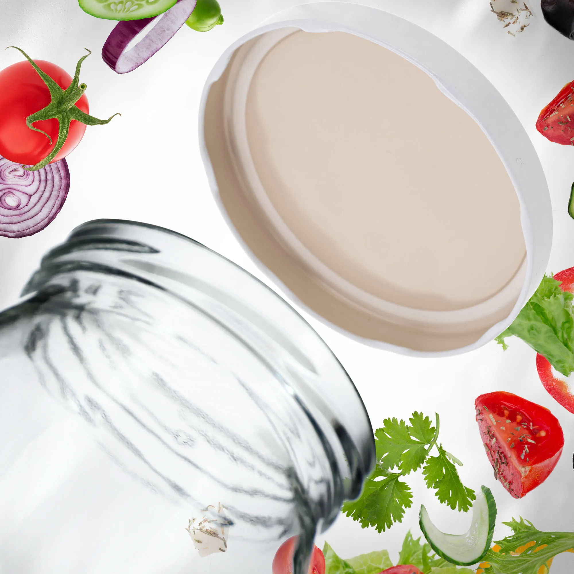 Stiklainių dangteliai, 10 vnt., 110 mm skersmens, balti