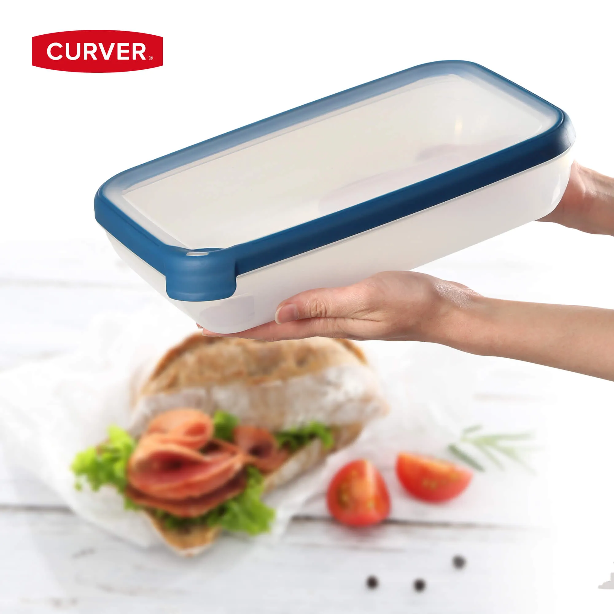 2,6 l „Curver Grand Chef Eco Line“ stačiakampis indas, mėlynas