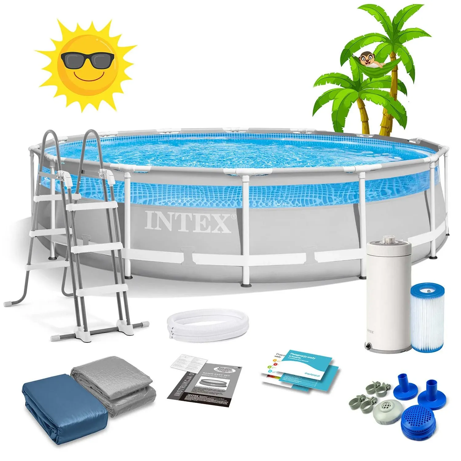 Karkasinis sodo baseinas 427 x 107 cm 12 viename INTEX 26722 - nuotrauka 1