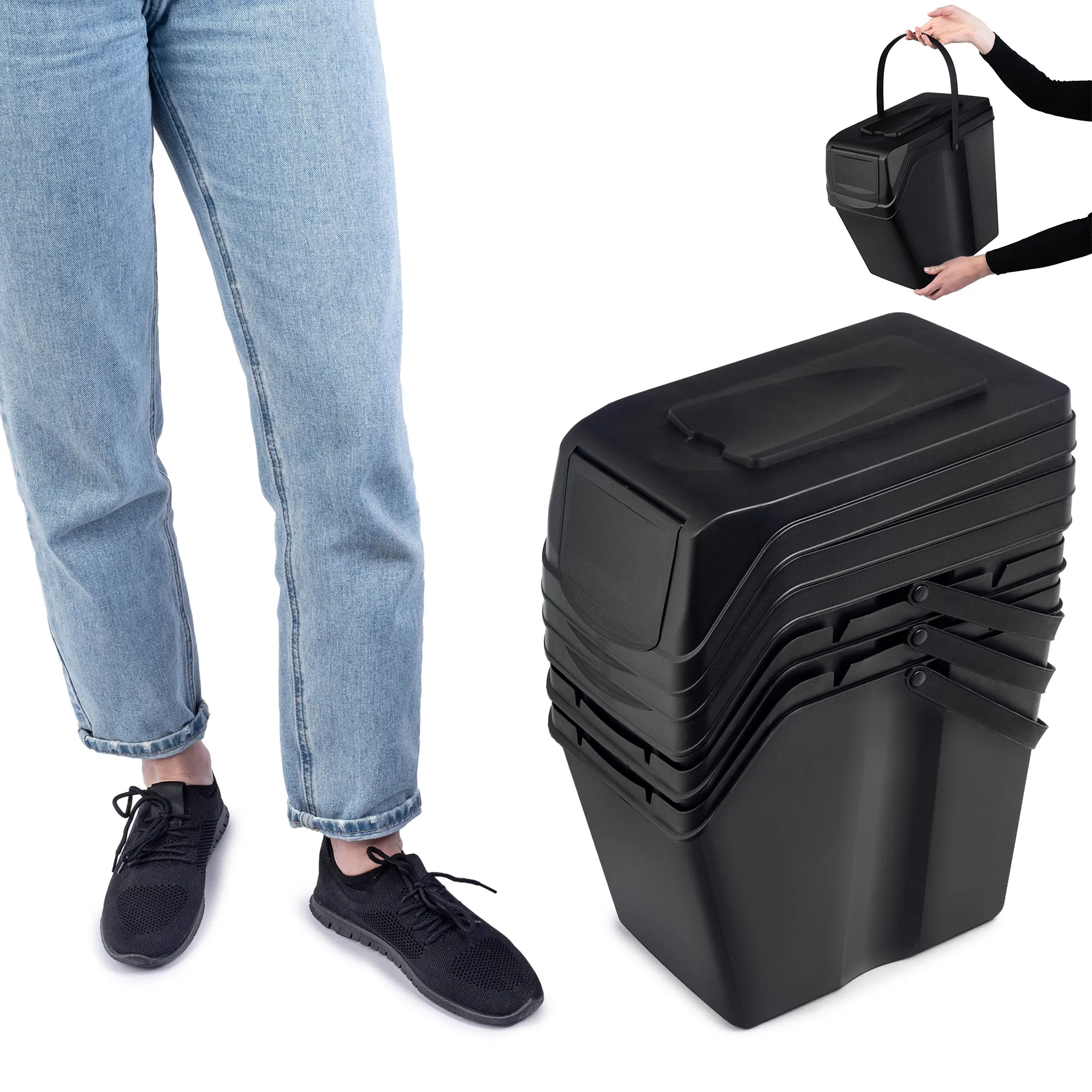 Sornay šiukšliadėžė 3×25 l, juoda