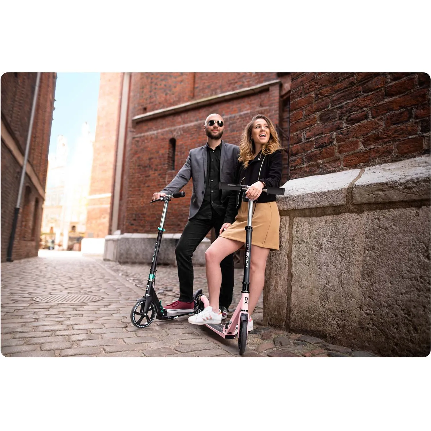 Soke City paspirtukas juodas ir rožinis - nuotrauka 1