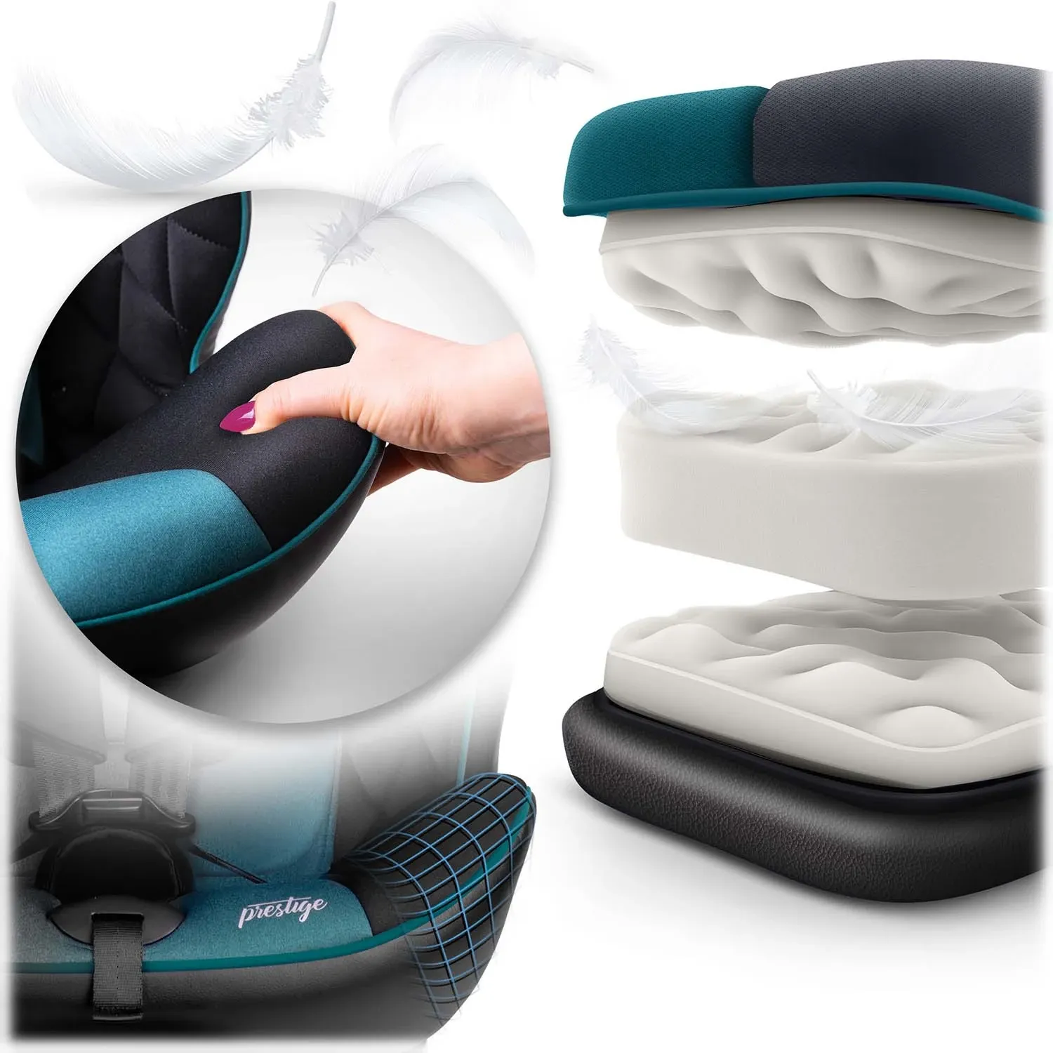 „Nukido Prestige Line“ automobilinė kėdutė, juoda ir mėlyna, 0-36 kg, ISOFIX - nuotrauka 1