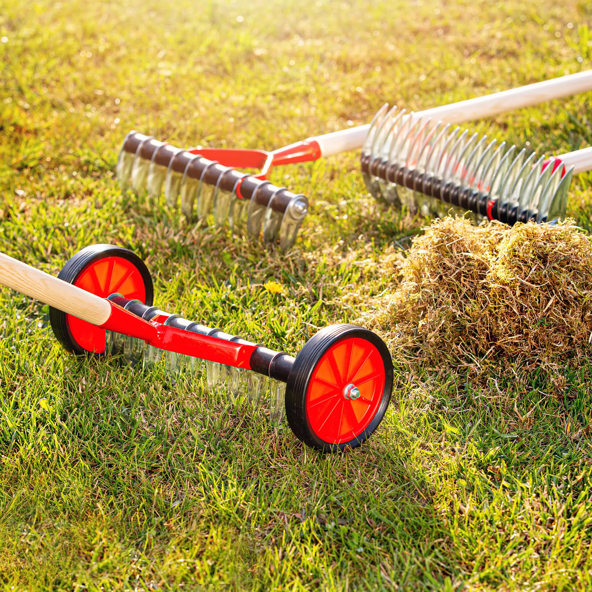 Cannai aeratorius ant ratų 148 x 43 cm, raudonas