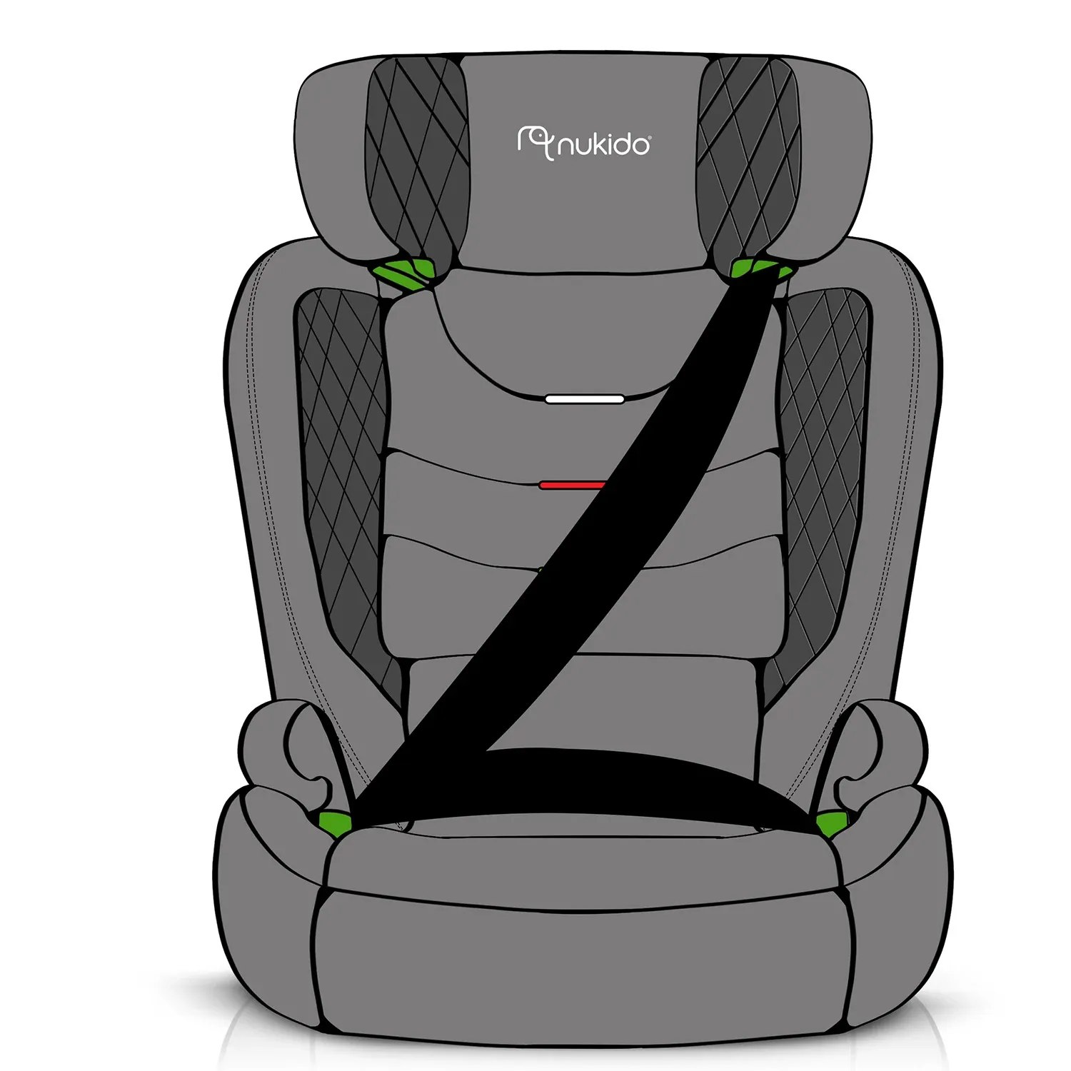 Nukido Louis automobilinė kėdutė, juoda/tamsiai mėlyna, 15-36 kg, ISOFIX - nuotrauka 1