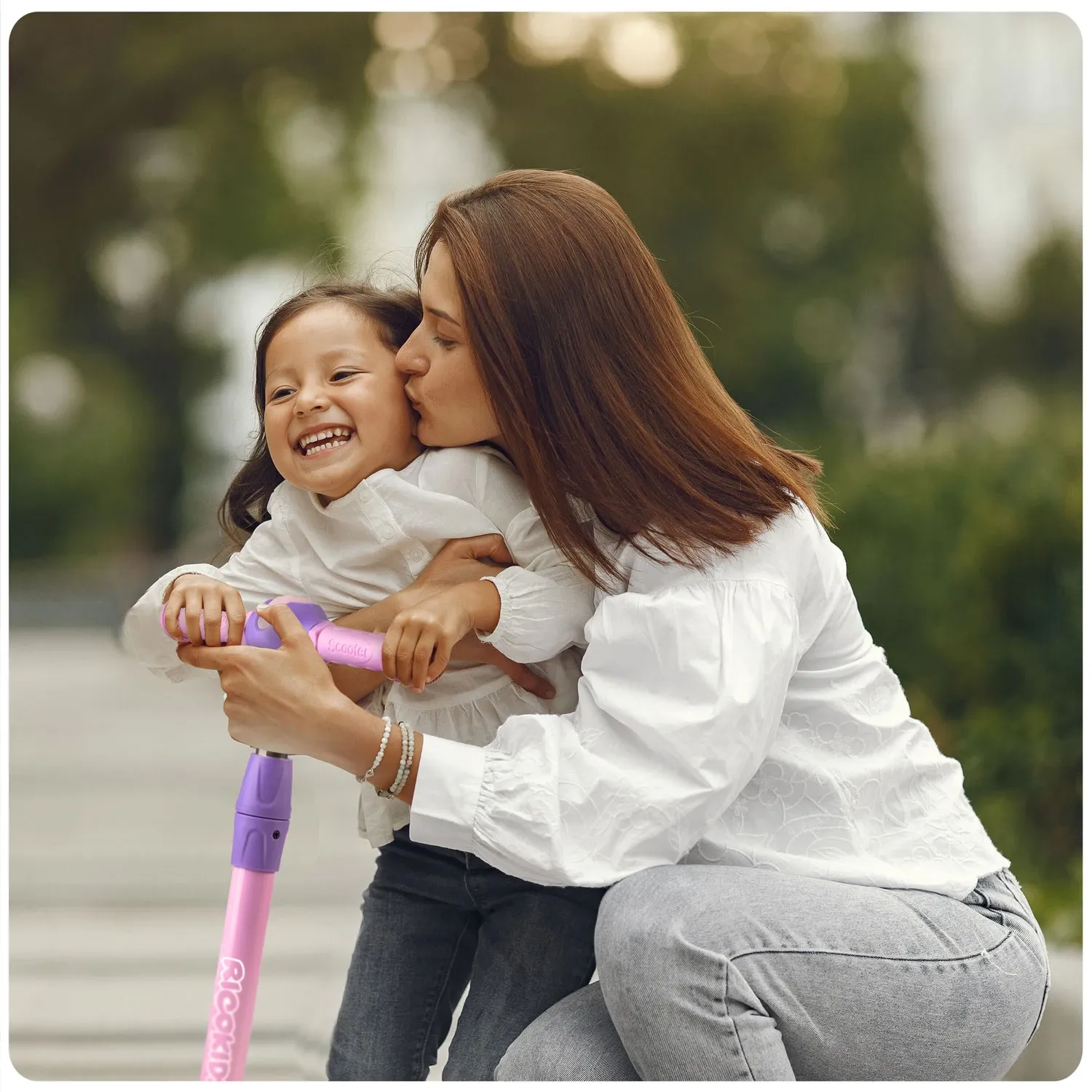 „Ricokids Piko“ triratis paspirtukas – rožinės ir violetinės spalvos - nuotrauka 1