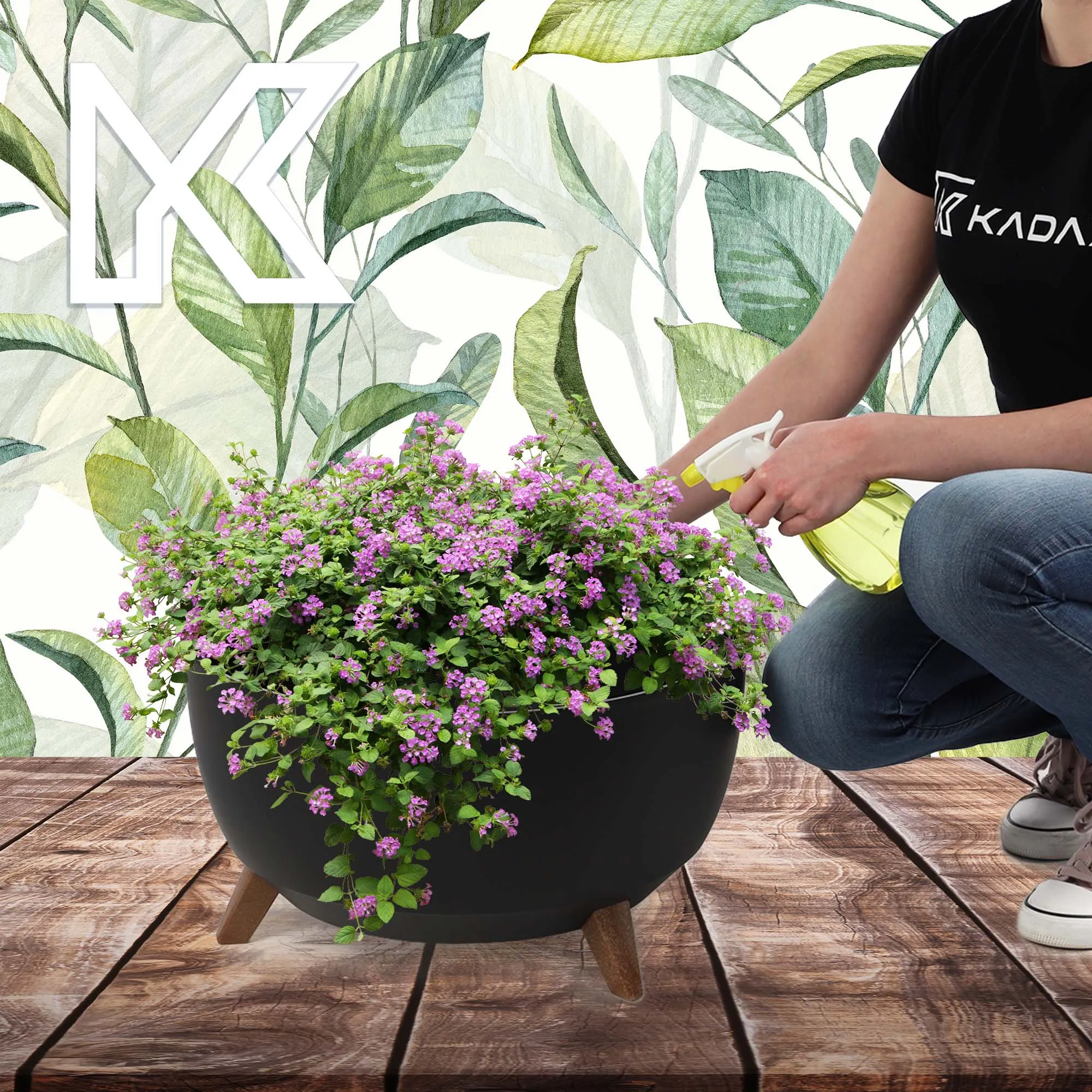 Luri gėlių dubuo su kojelėmis 47 cm