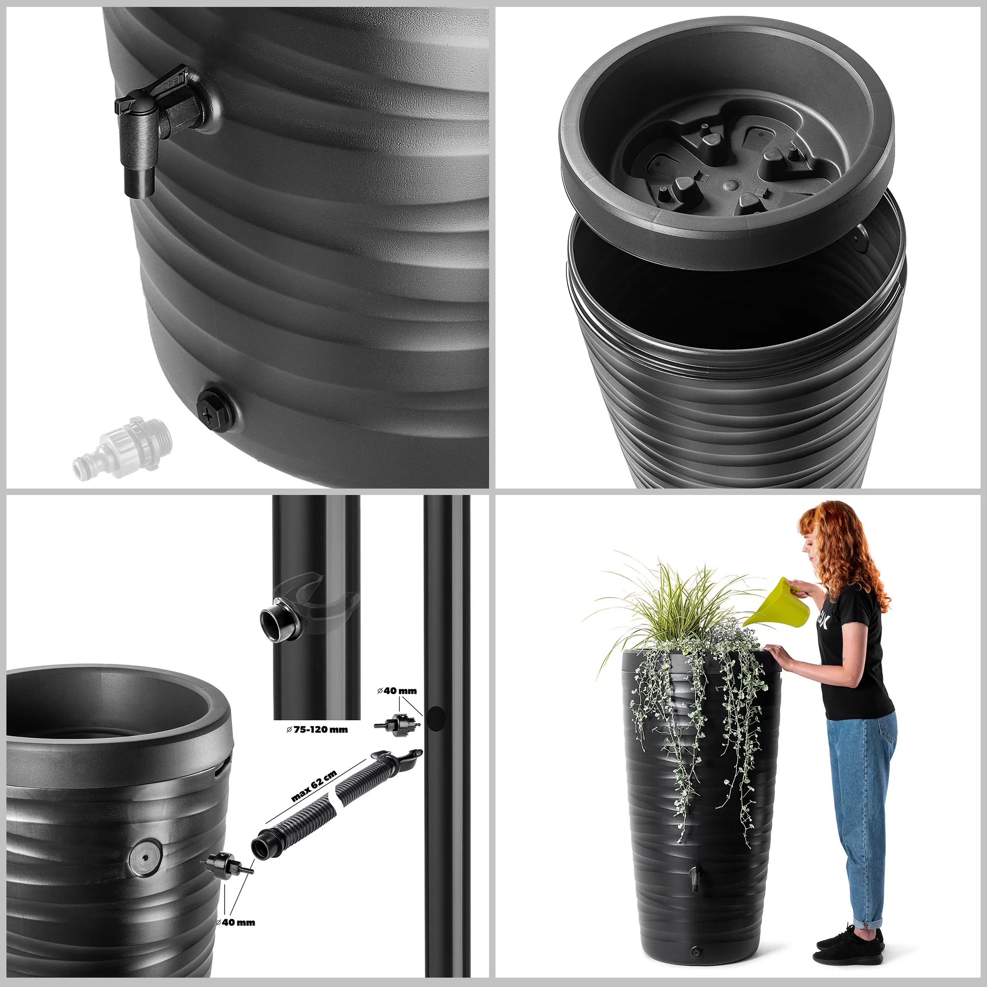 Maser 240L lietaus vandens bakas + prijungimo komplektas