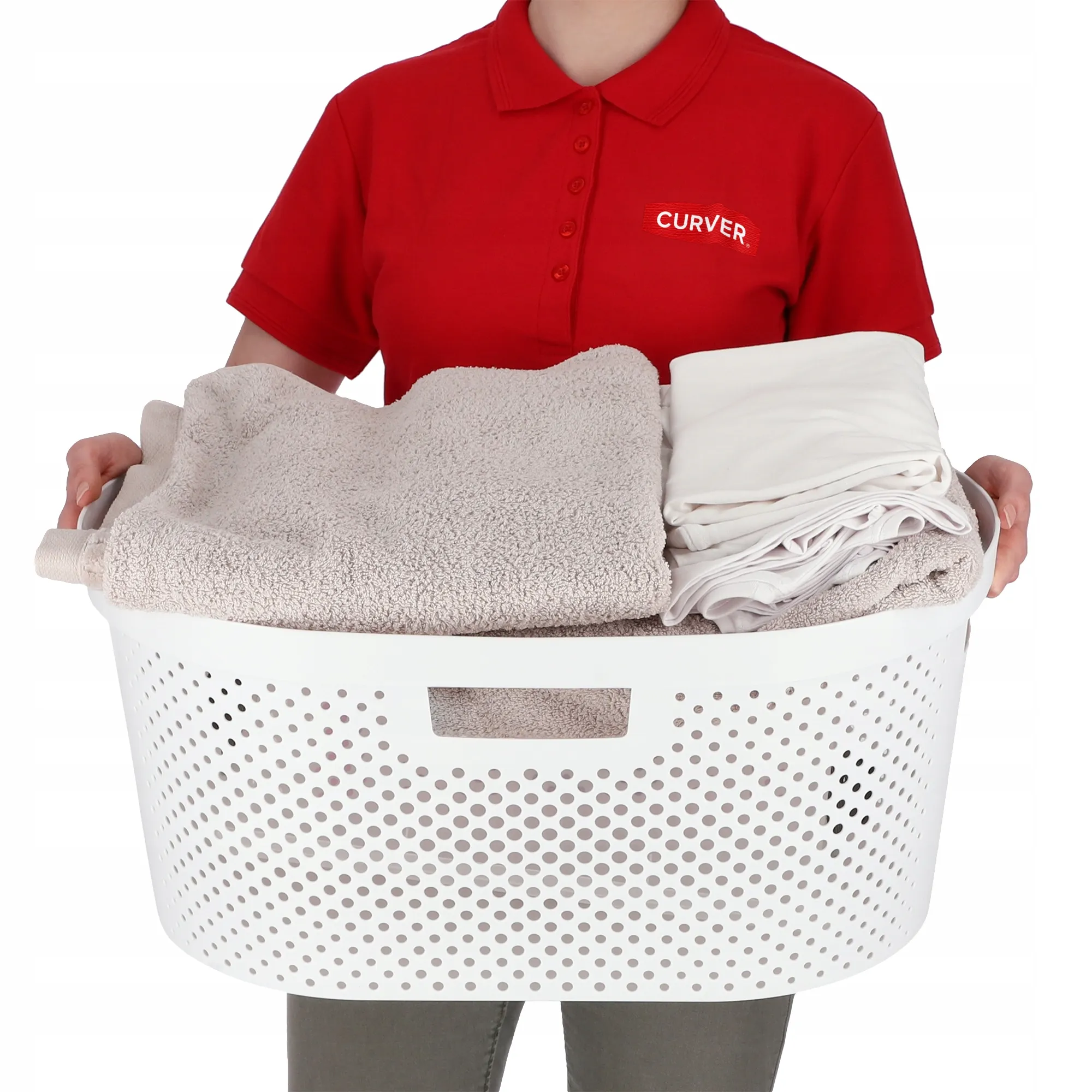 Curver Infinity 40 l baltas skalbinių konteineris