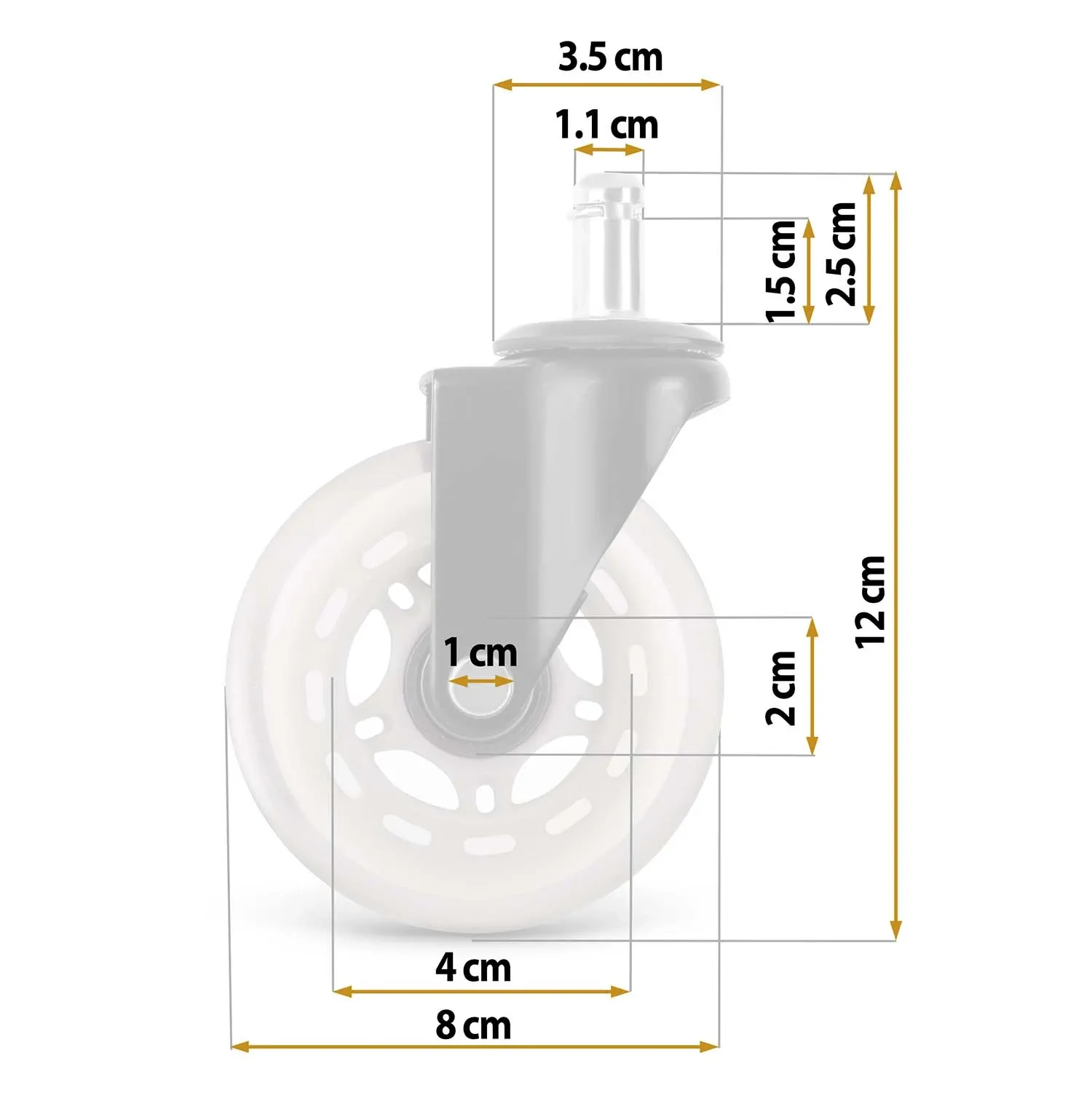 Skaidrūs guminiai ratukai Sofotel foteliams, 5 vnt. - nuotrauka 1