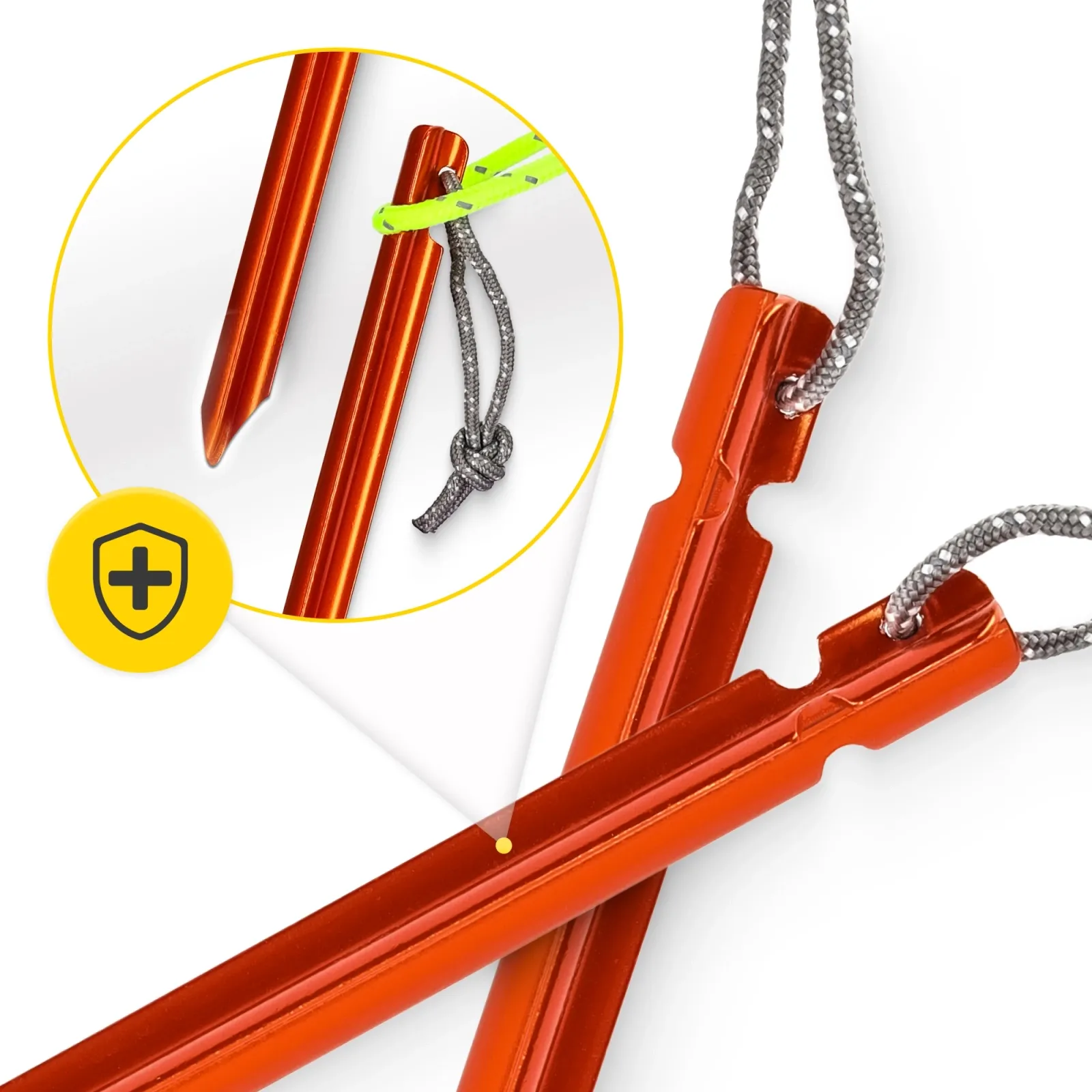 Aliuminio palapinės kuoliukų rinkinys 15 cm 10 vnt. - trikampiai