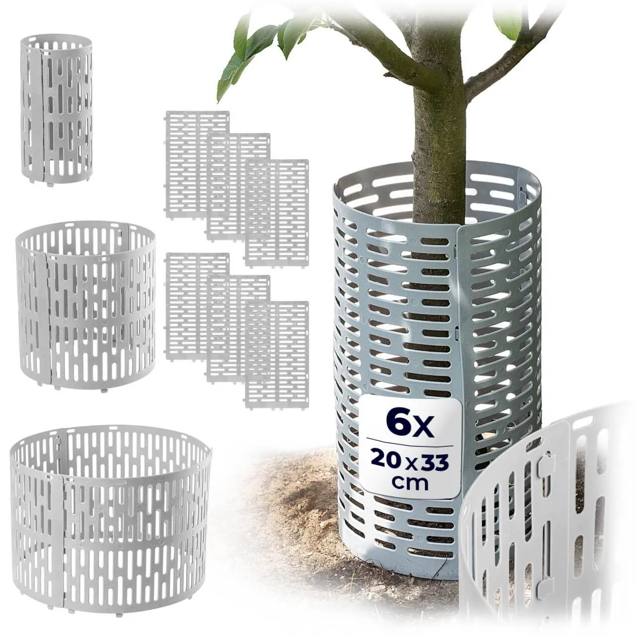 Ydes medžio kamieno uždangalai 20 x 33 cm pilki 6 vnt.