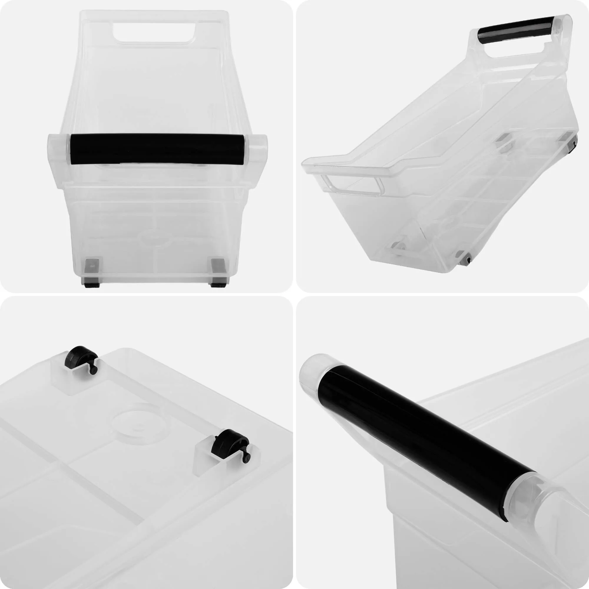 Viran 10L sandėliavimo konteineris su ratukais ir rankena