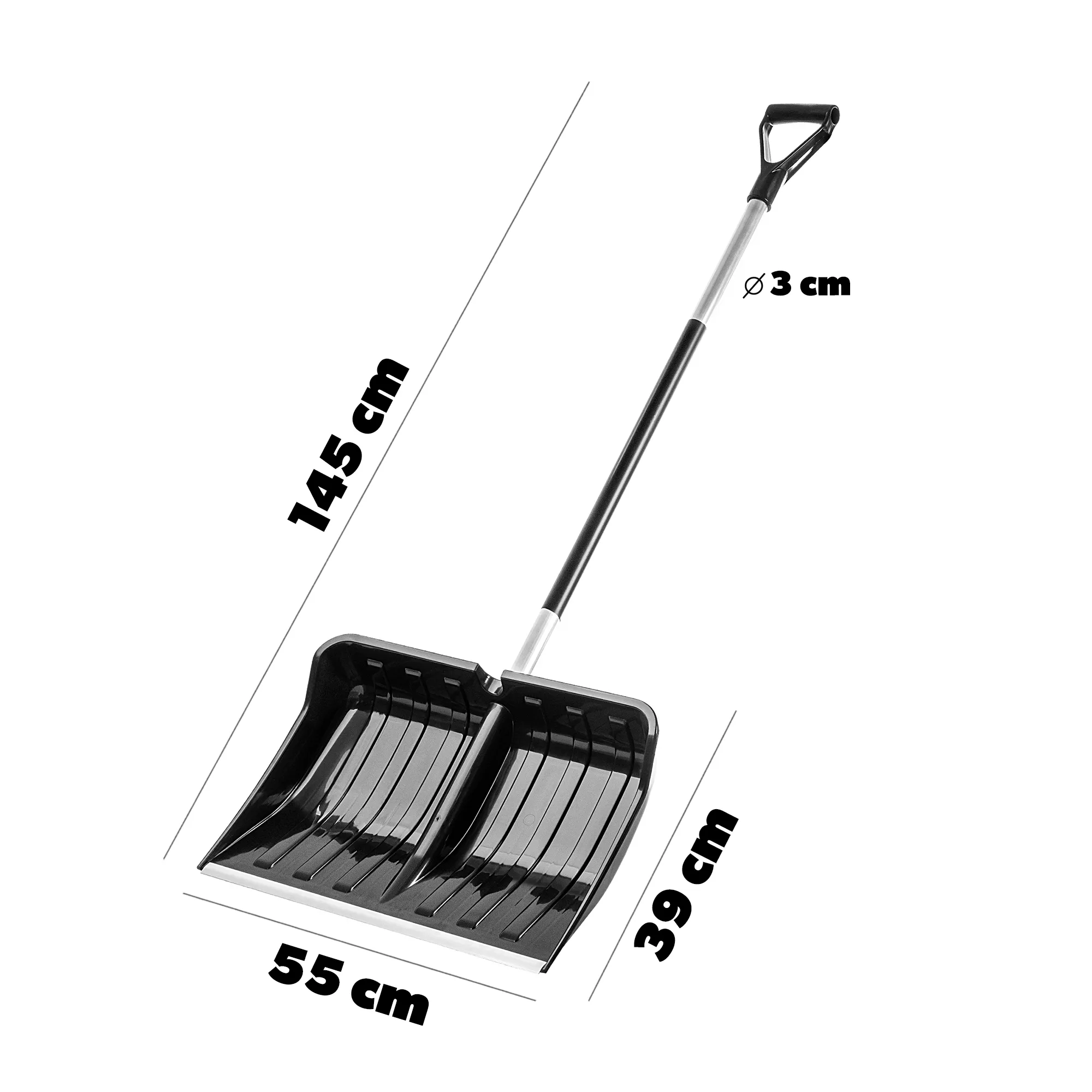 Sniego kastuvas 55 cm, juodas
