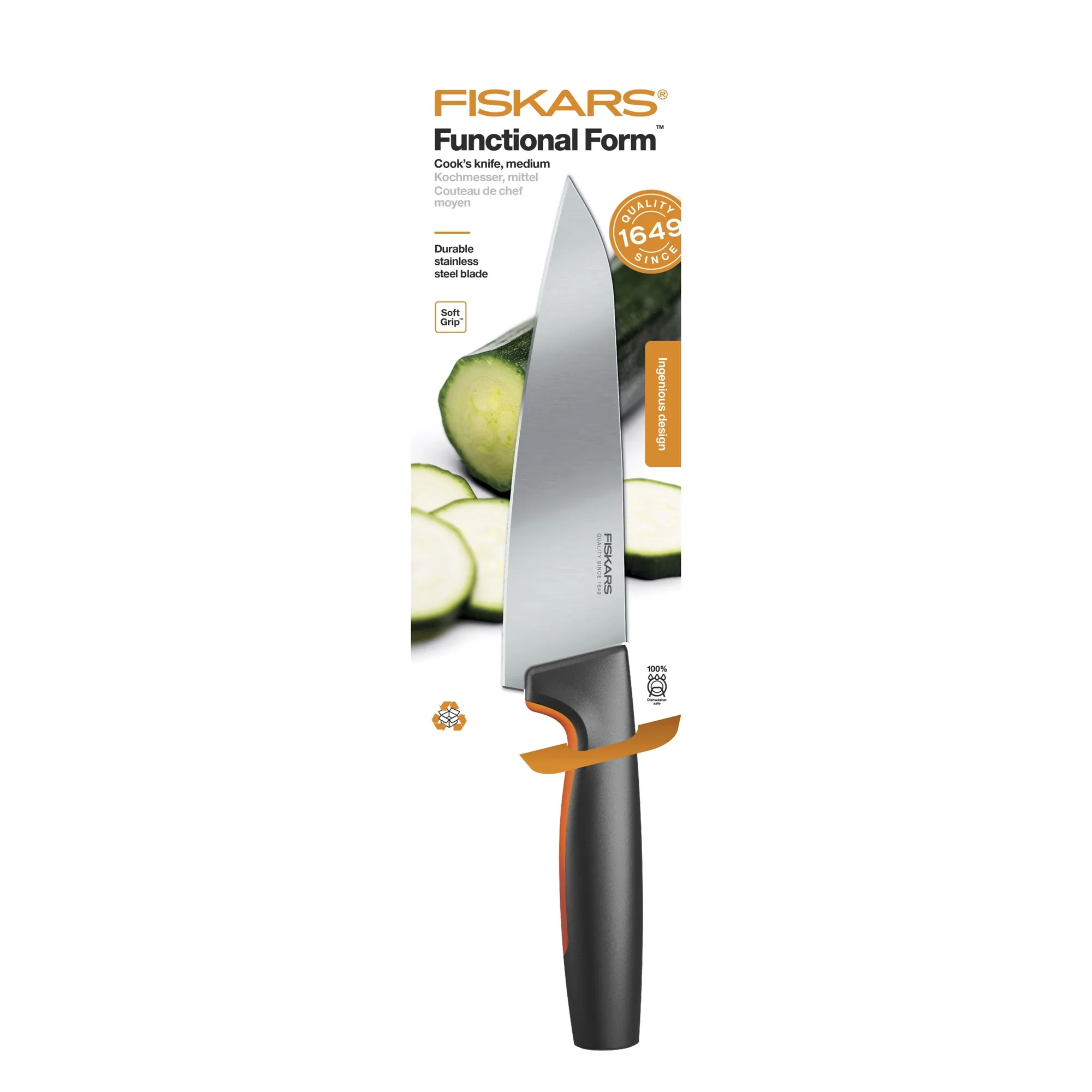 Fiskars 1057535 FF vidutinio dydžio virėjo peilis 17 cm