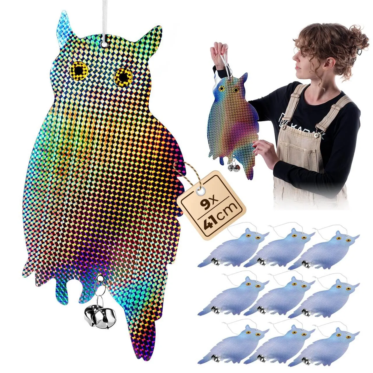 „Meun“ pelėdų paukščių baidyklė 41 x 20 cm, 9 vnt.