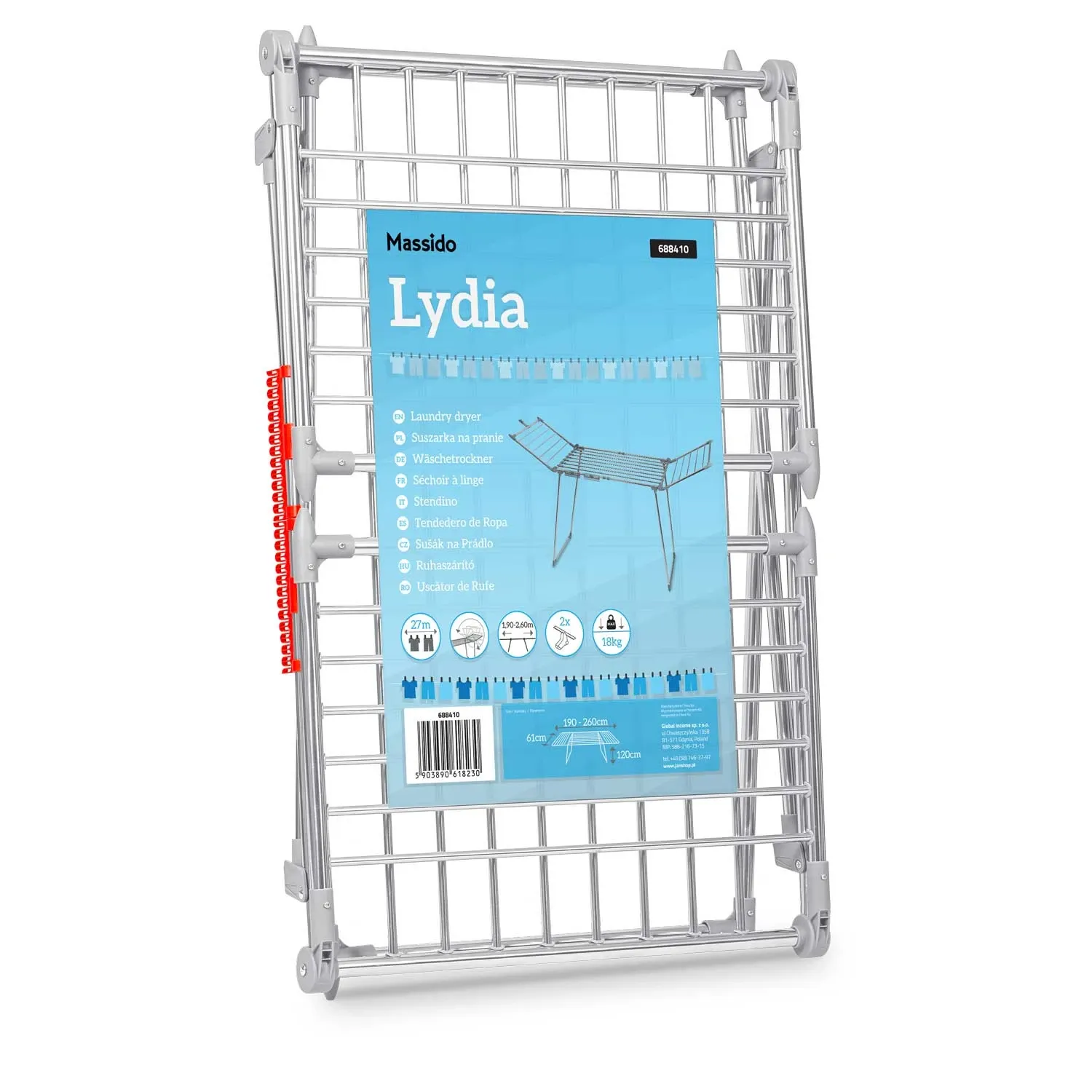 Sulankstoma pastatoma skalbinių džiovyklė „Lydia“, 27 m, nerūdijančio plieno - nuotrauka 1