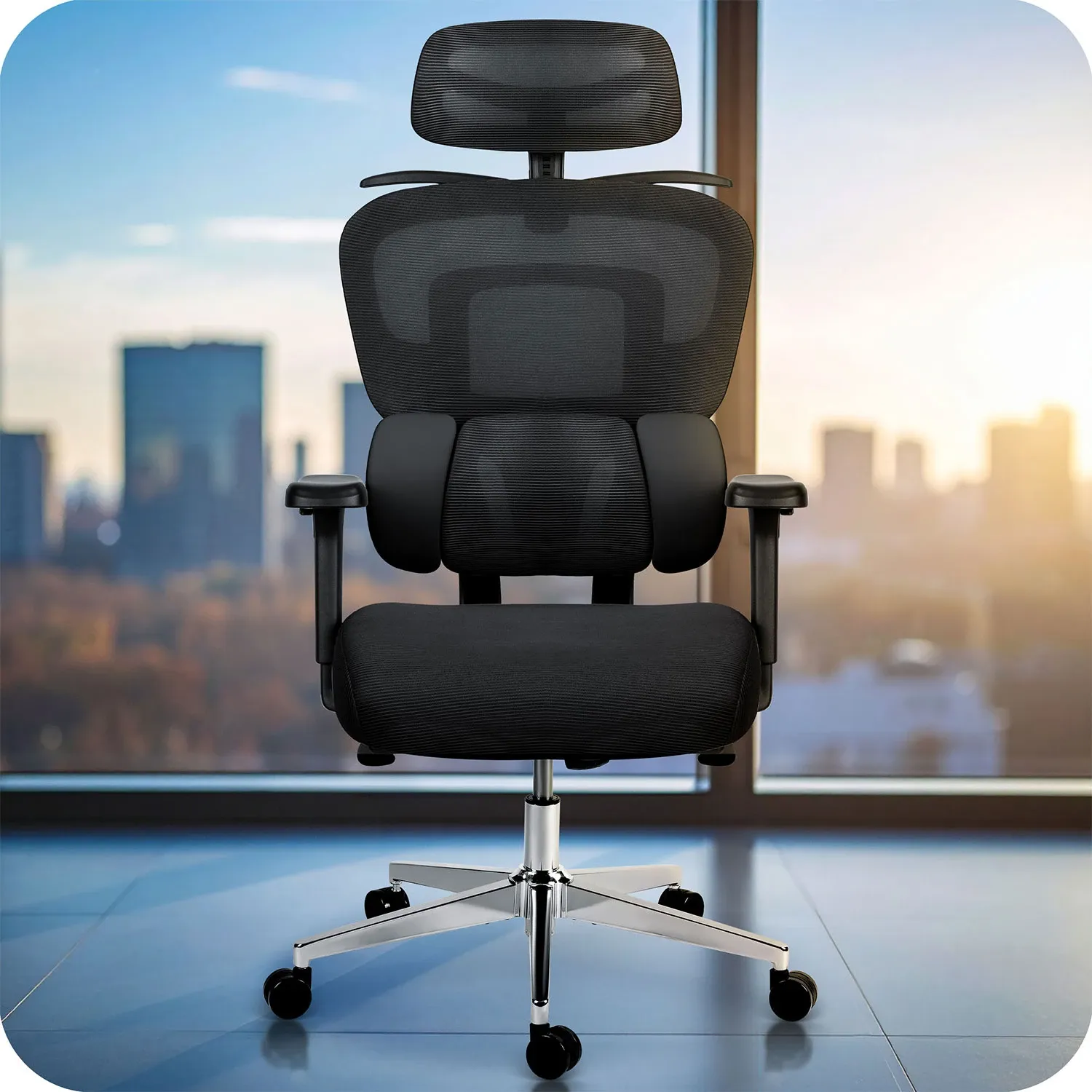 Sofotel Talin mikro tinklelio biuro kėdė – juoda - nuotrauka 1