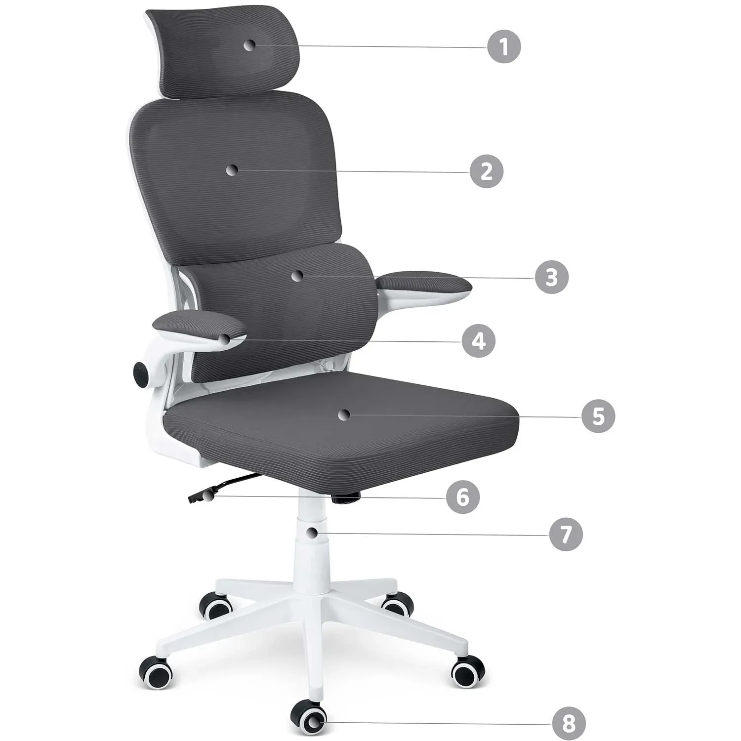 „Sofotel Formax“ grafito mikro tinklelio biuro kėdė - nuotrauka 1