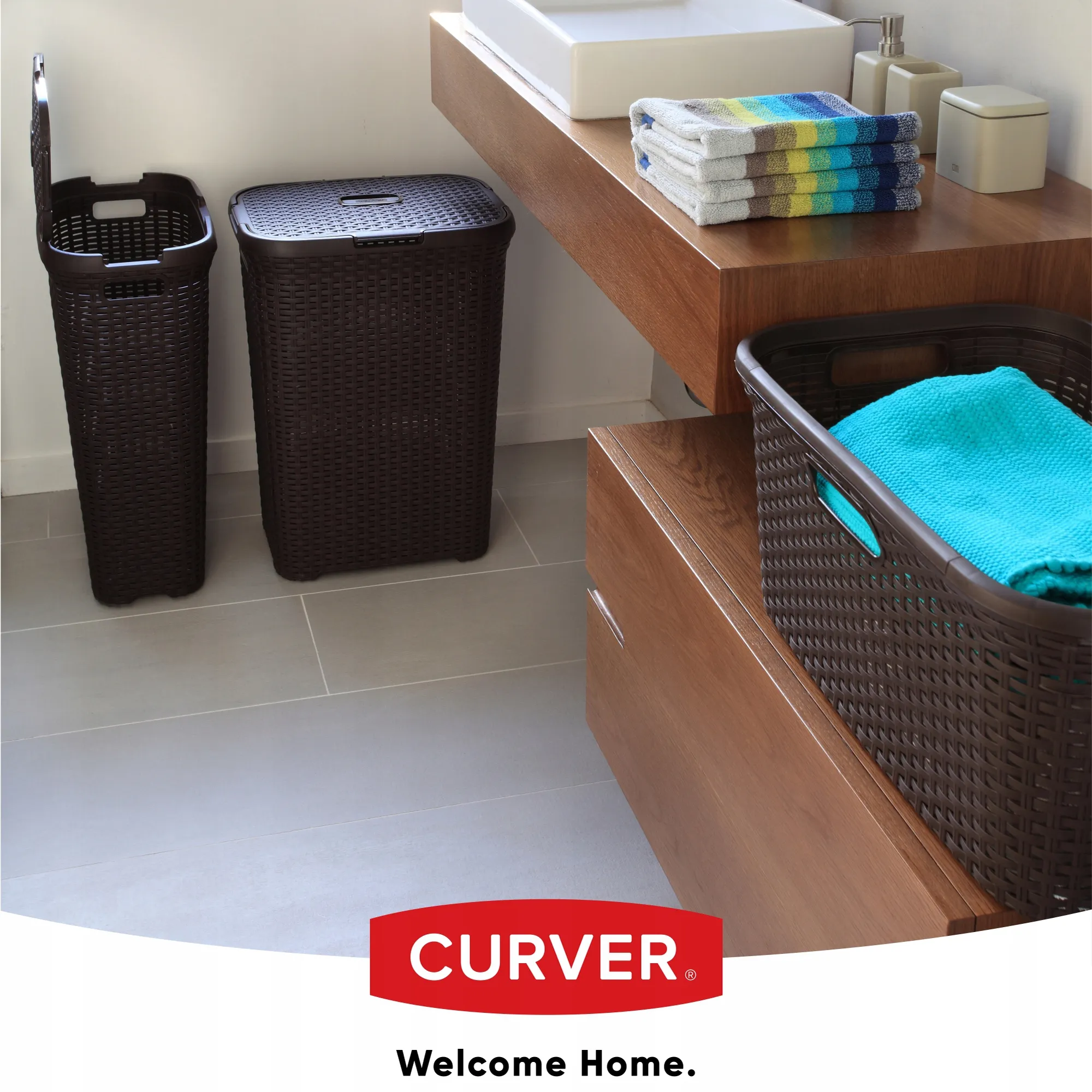 Curver Natural Style 45 l rudas skalbinių konteineris