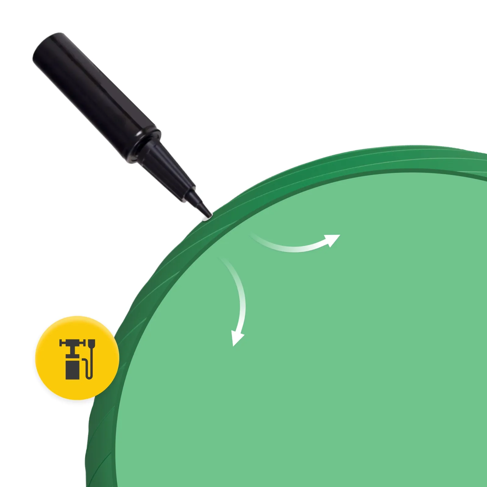 Pripučiamas gimnastikos kamuolys 55 cm žalias