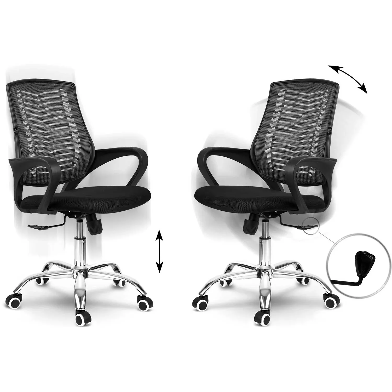 Sofotel Denar mikro tinklelio biuro kėdė, juoda - nuotrauka 1