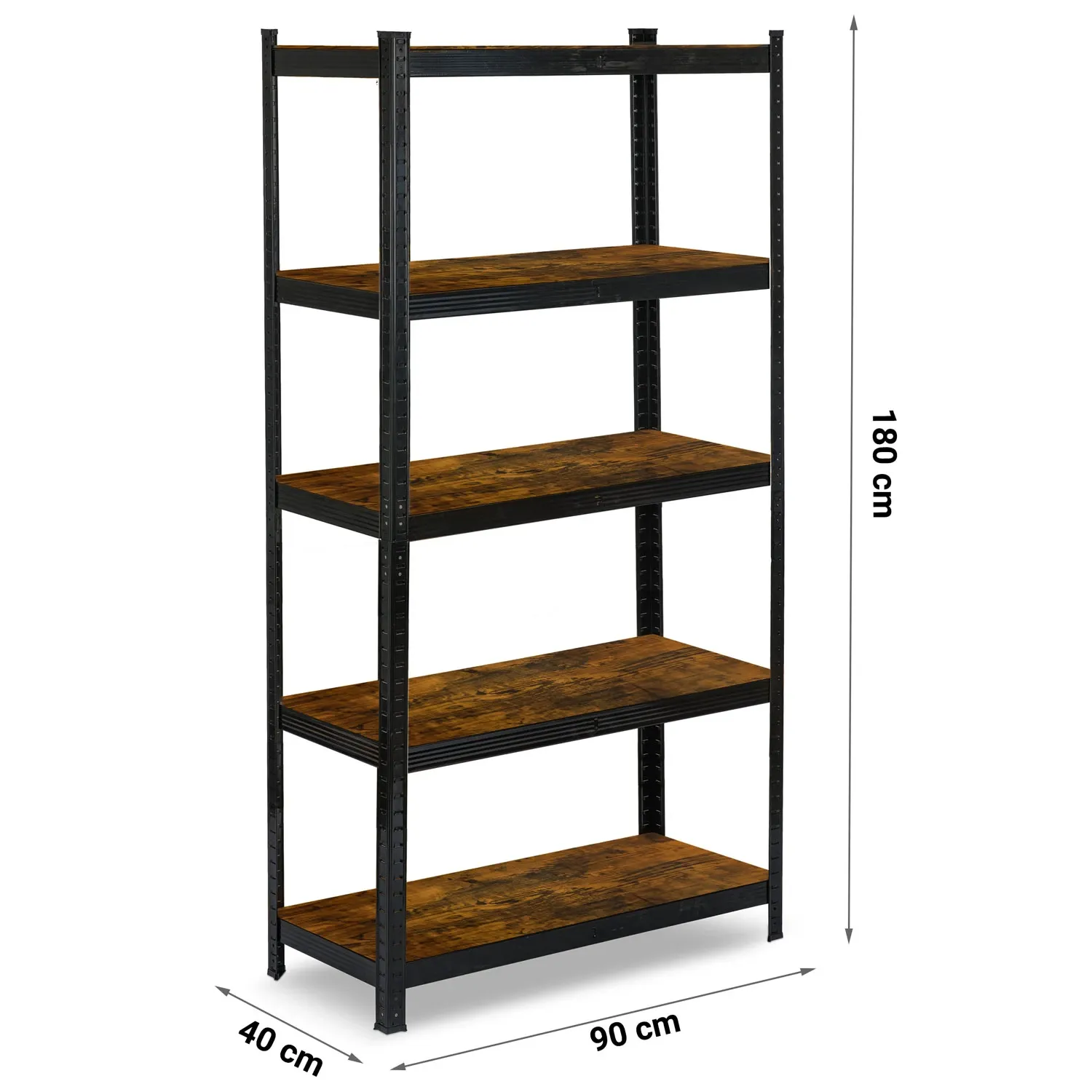 Metalinė daiktų laikymo lentyna 180 x 90 x 40 cm Humberg HR-852 juoda - nuotrauka 1