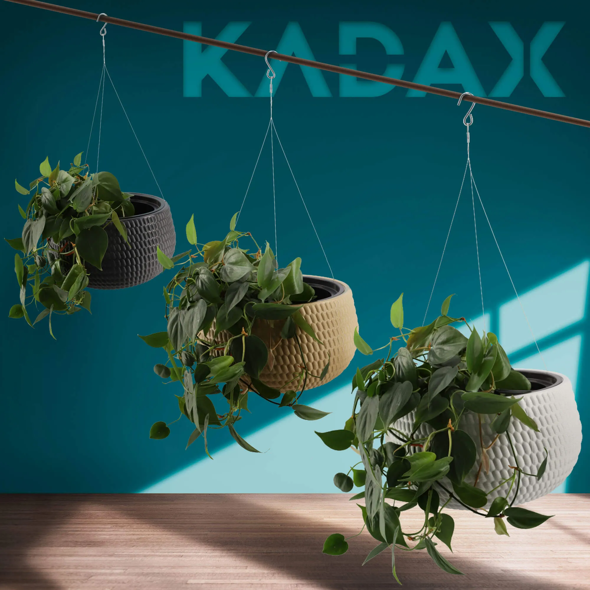 Pakabinamas rutulinis vazonas su įdėklu Serro 29 cm