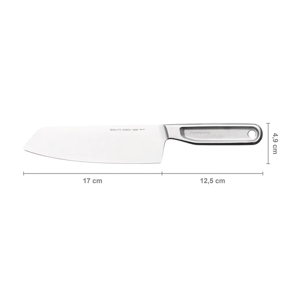 Fiskars 1062884 plieninis Santoku peilis 16 cm