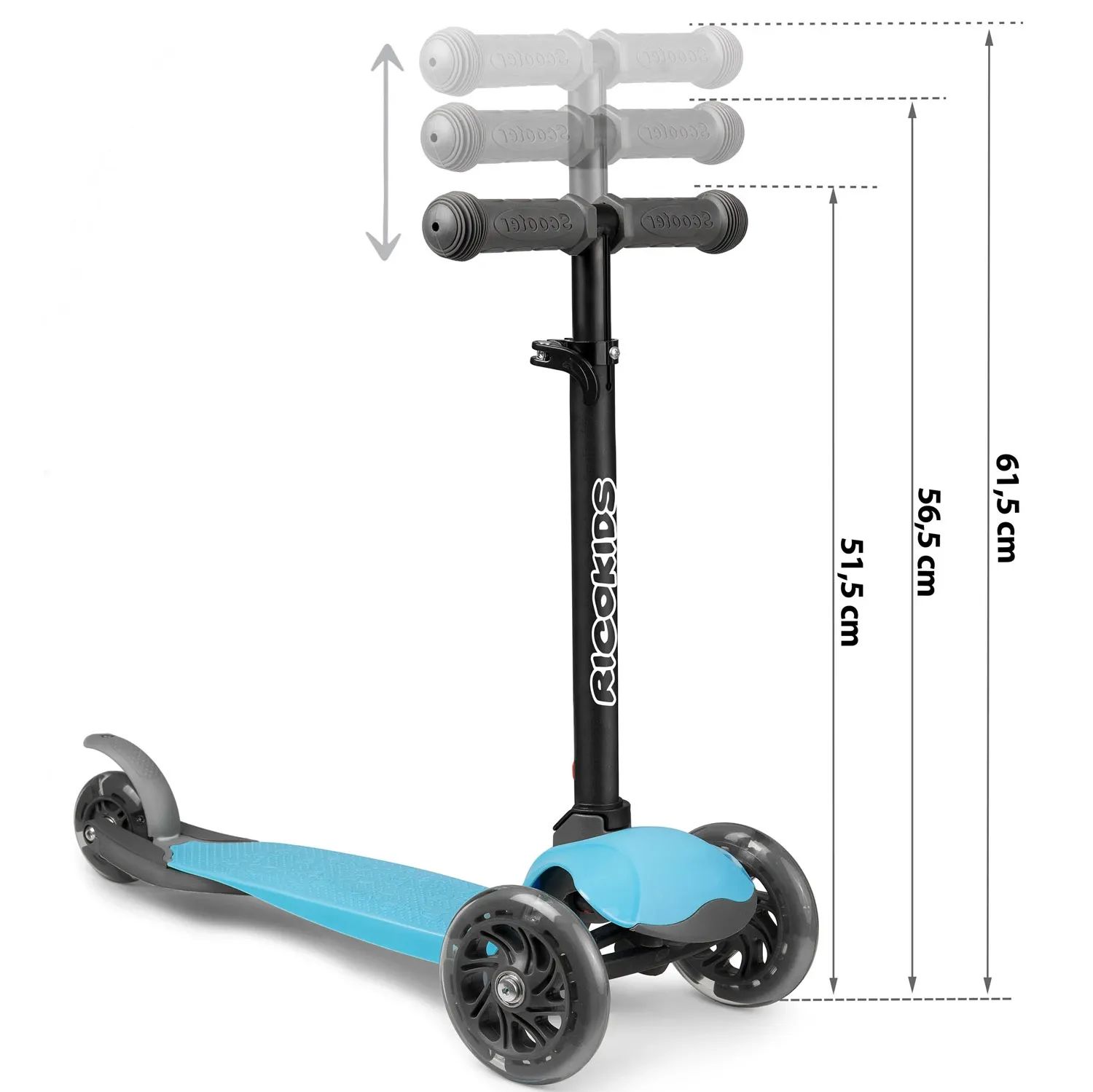„Ricokids Loco“ triratis paspirtukas – mėlynas - nuotrauka 1