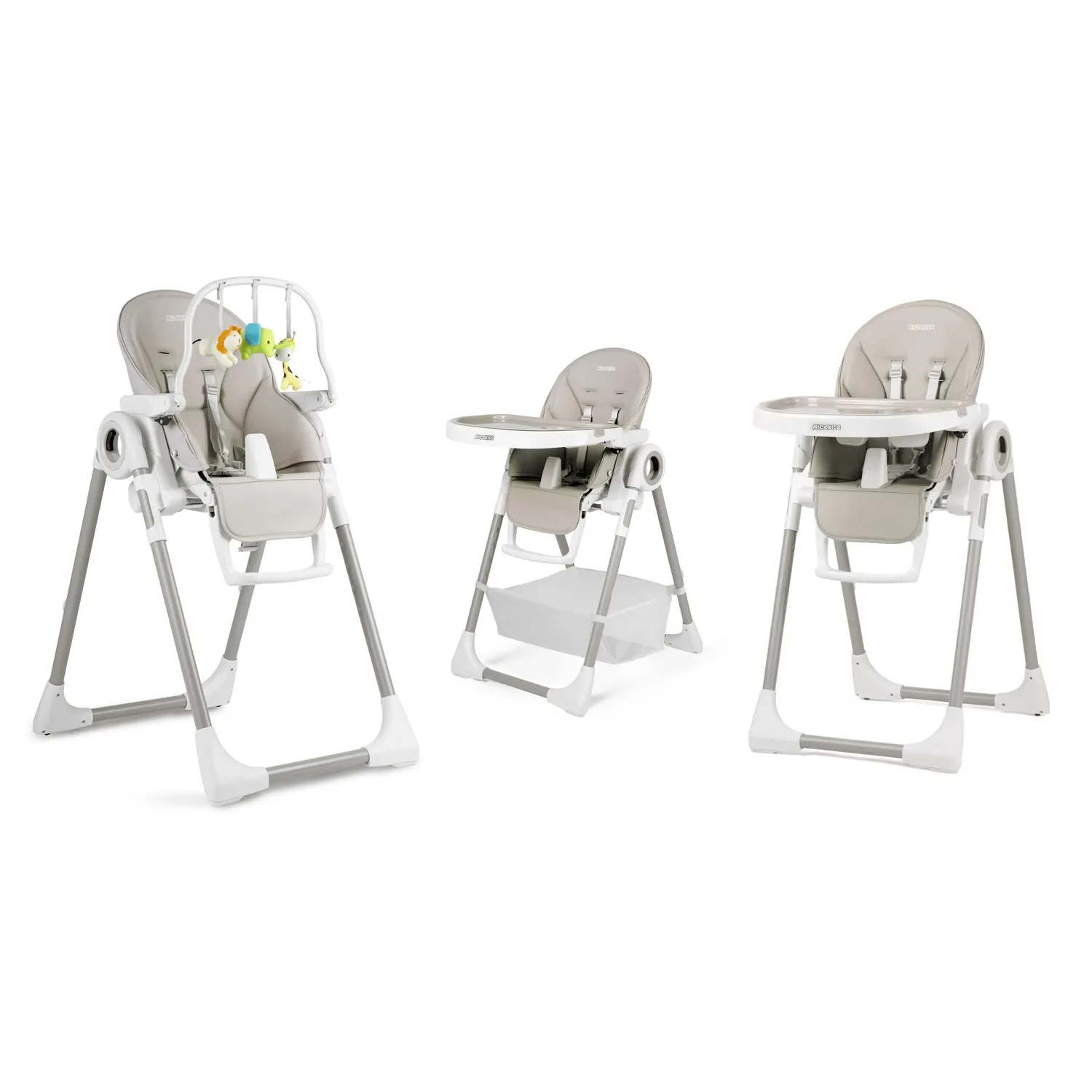 Maitinimo kėdutė su staliuku, Belo šokdynė, pilka + apsauginis lankelis - nuotrauka 1