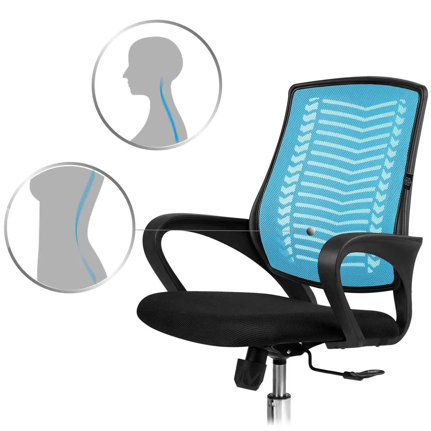 Sofotel Denar mikro tinklelio biuro kėdė, mėlyna - nuotrauka 1